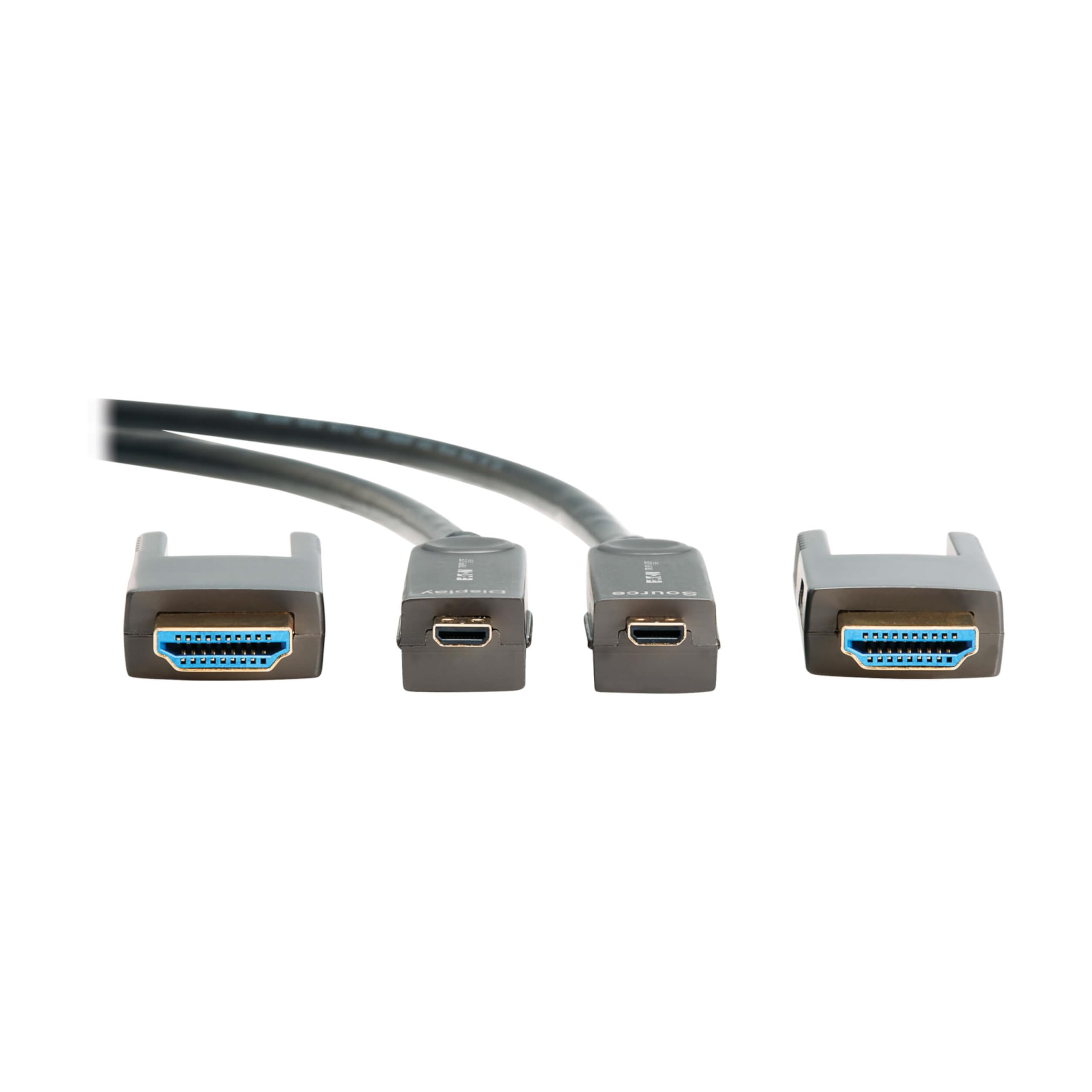 Tripp Lite Cable óptico activo de fibra HDMI de larga distancia (AOC), 98 pies, conectores desmontables para Micro-HDMI, UHD 8K @60Hz, HDR, HDCP 2.3, negro, 3 años de garantía (P568FMM-30M-8K6)
