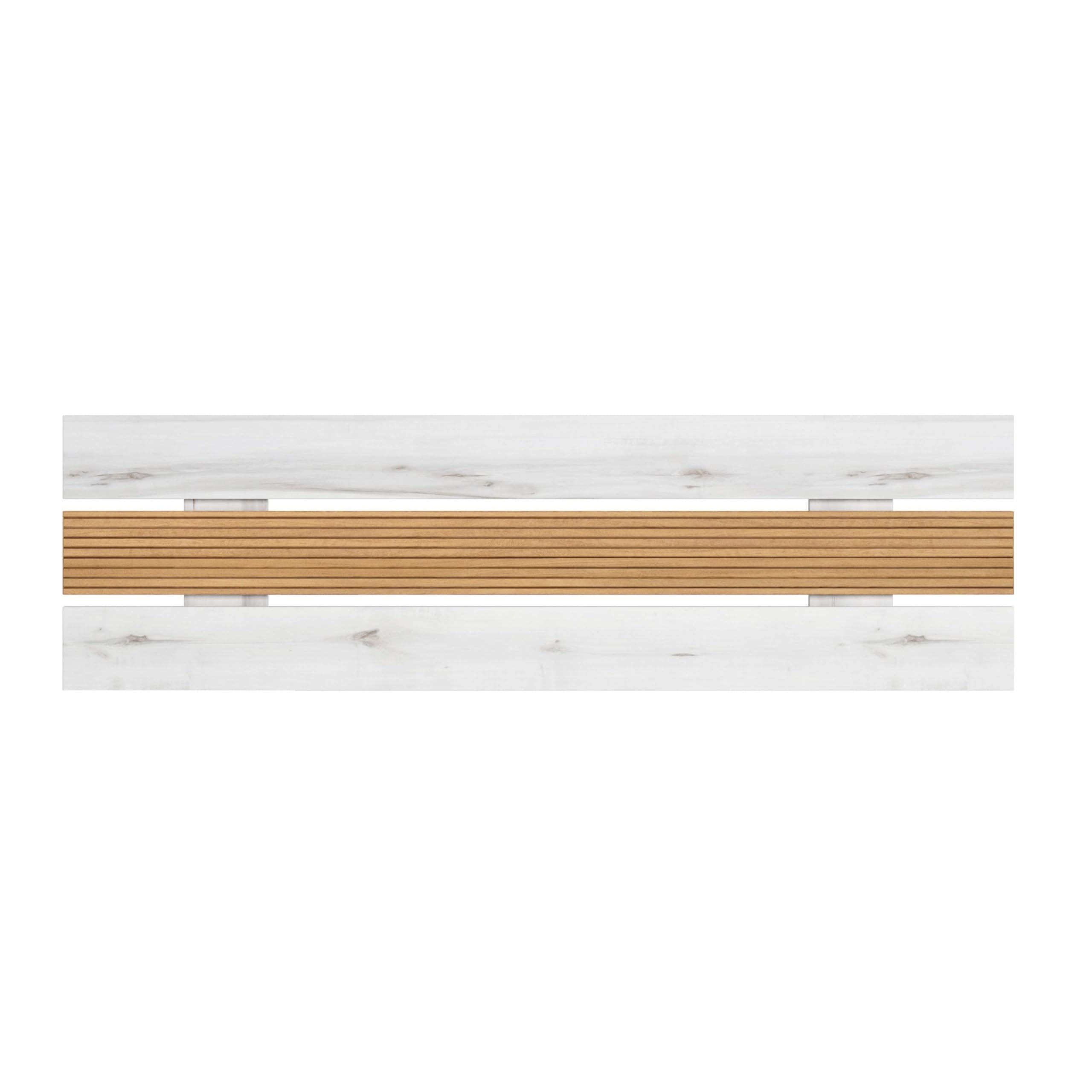 Miroytengo Pack Muebles Dormitorio Matrimonio Arles Nórdicos Modernos Color Blanco Albo y Roble Rayado
