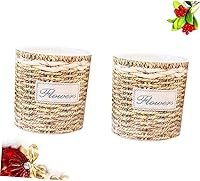 Vista 4 de MERRYHAPY 2 latas de riego para plantas de interior, contenedor transparente, violetas africanas, maceta tejida, maceta de riego automático, macetas