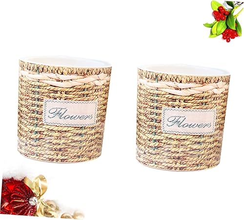 Miniatura 4 de MERRYHAPY 2 latas de riego para plantas de interior, contenedor transparente, violetas africanas, maceta tejida, maceta de riego automático, macetas