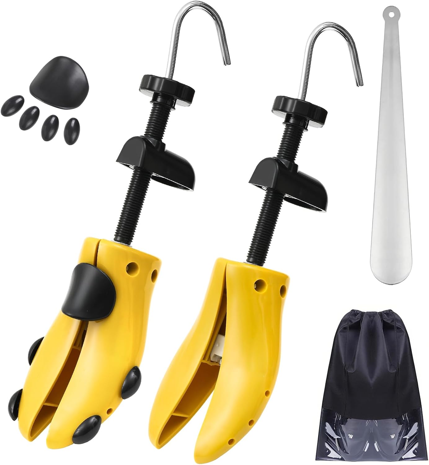 Shoe Stretcher Men Women Plastic Shoe Trees, Adjustable Length & Width, Pair of 4-Way Premium Shoe Stretcher