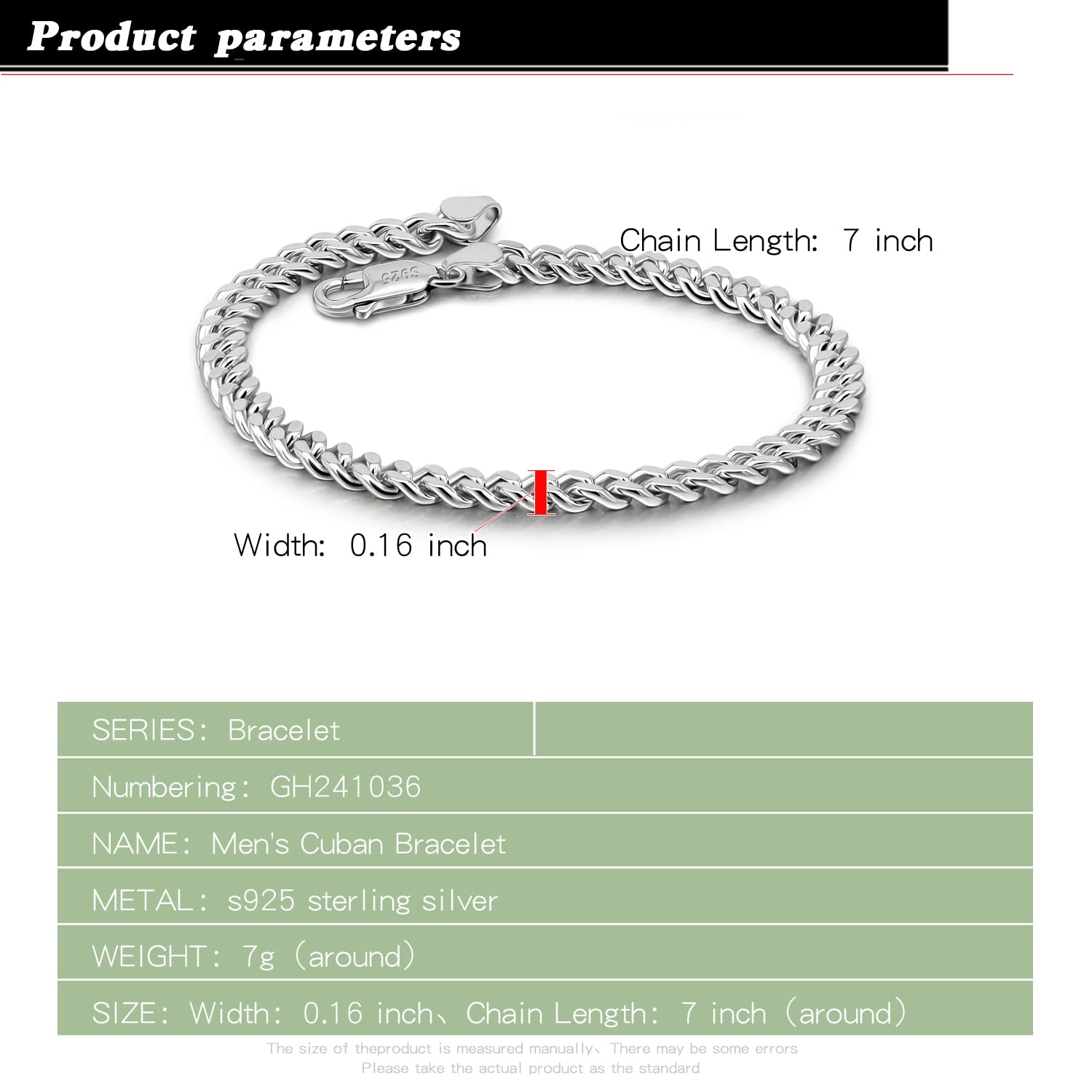 Dankadi Bracciale cubano sottile largo 3 mm, 4 mm, 5 mm, in argento Sterling 925, catena cubana, maglia fine rock, punk, hip pop, miami, regalo per feste di compleanno, per uomo e donna