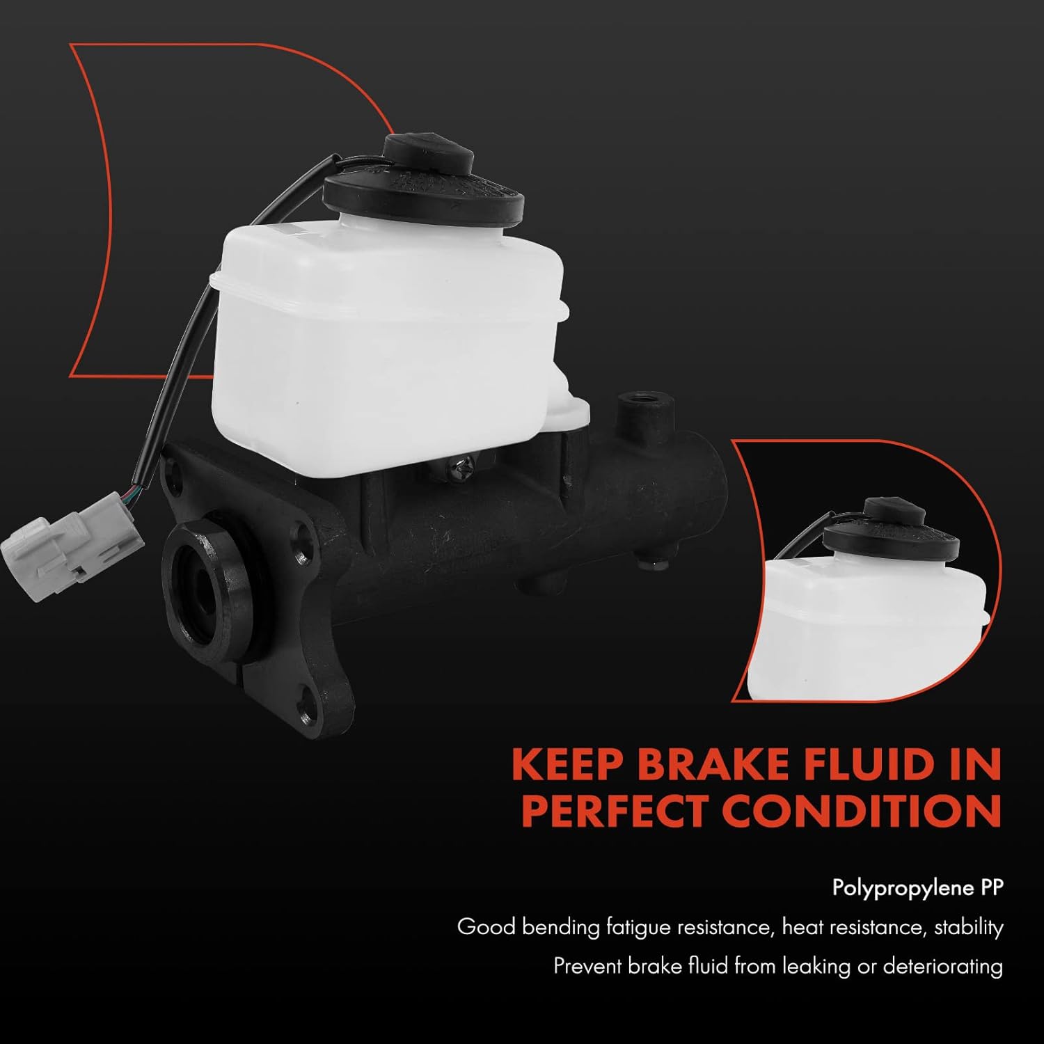 A-Premium Brake Master Cylinder with Reservoir and Sensor Compatible with Lexus LX450 1996 1997 & Toyota Land Cruiser 1995 1996 1997, L6 4.5L, Replace# 4720160551