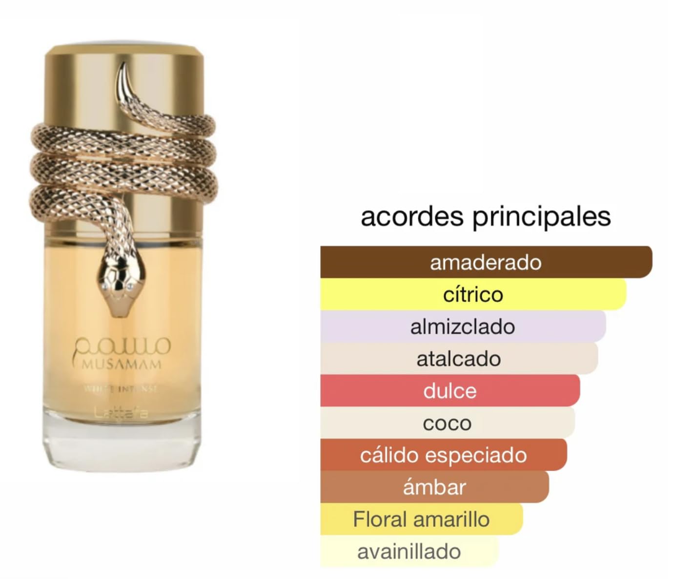 Profumo Musamam White Intense Originale 100ML, Profumo Arabo Unisex a Lunga Durata, EDP Include Atomizzatore Ricaricabile 5ML, Fragranza con Note di Bergamotto, Cocco e Sandalo (White Intense)