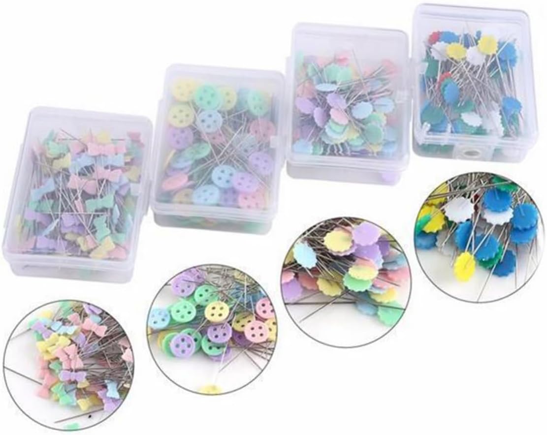DOITOOL 100Pcs Flat Button Head Pins for DIY Sewing Crafts Bow Tie Straight Pins for Dressmaking Quilting and Craft Projects