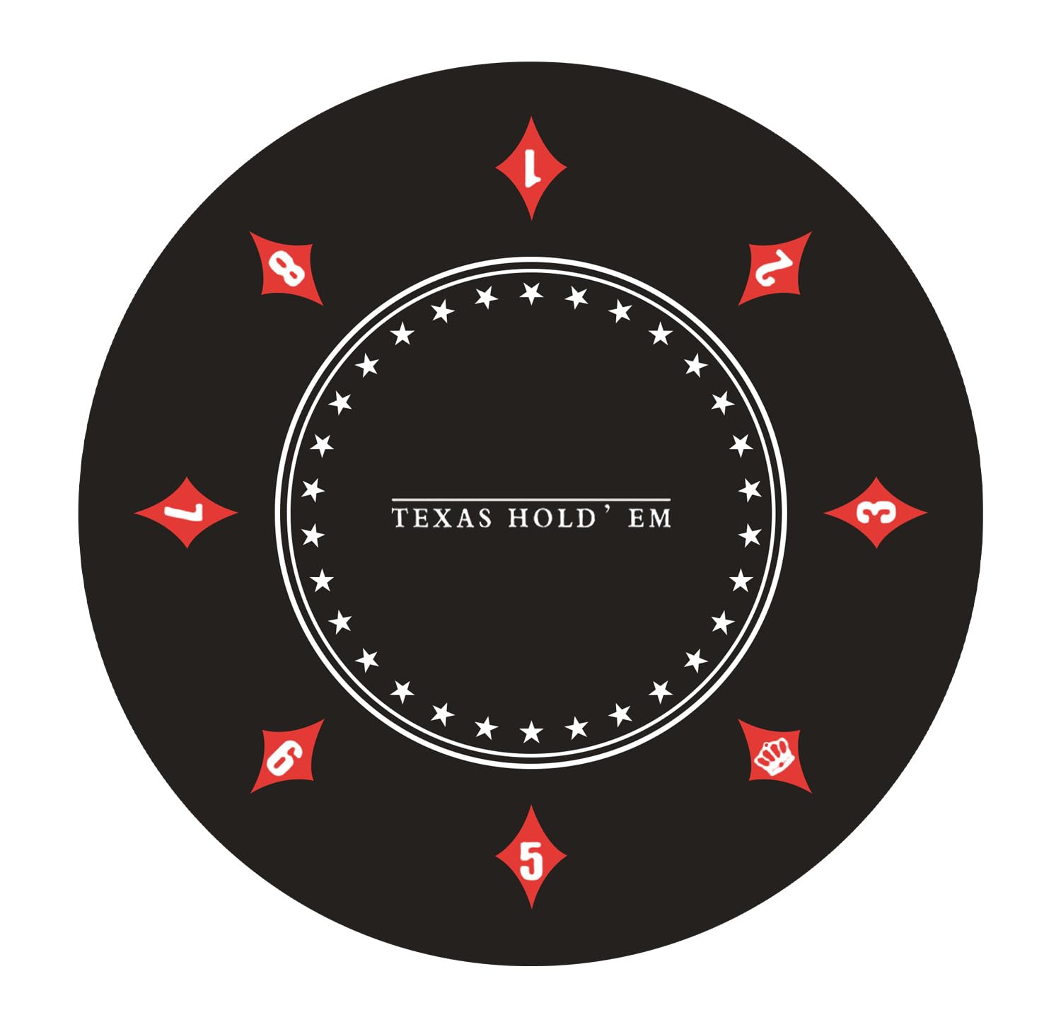 nuveti 24/31/47/55/63inch Round Poker Mat for Texas Holdem | Portable Poker Table Top with Art Deco Layout Print 6-8 Player Game Layout Mat to Play Cards, Poker Games, Blackjack, Casino