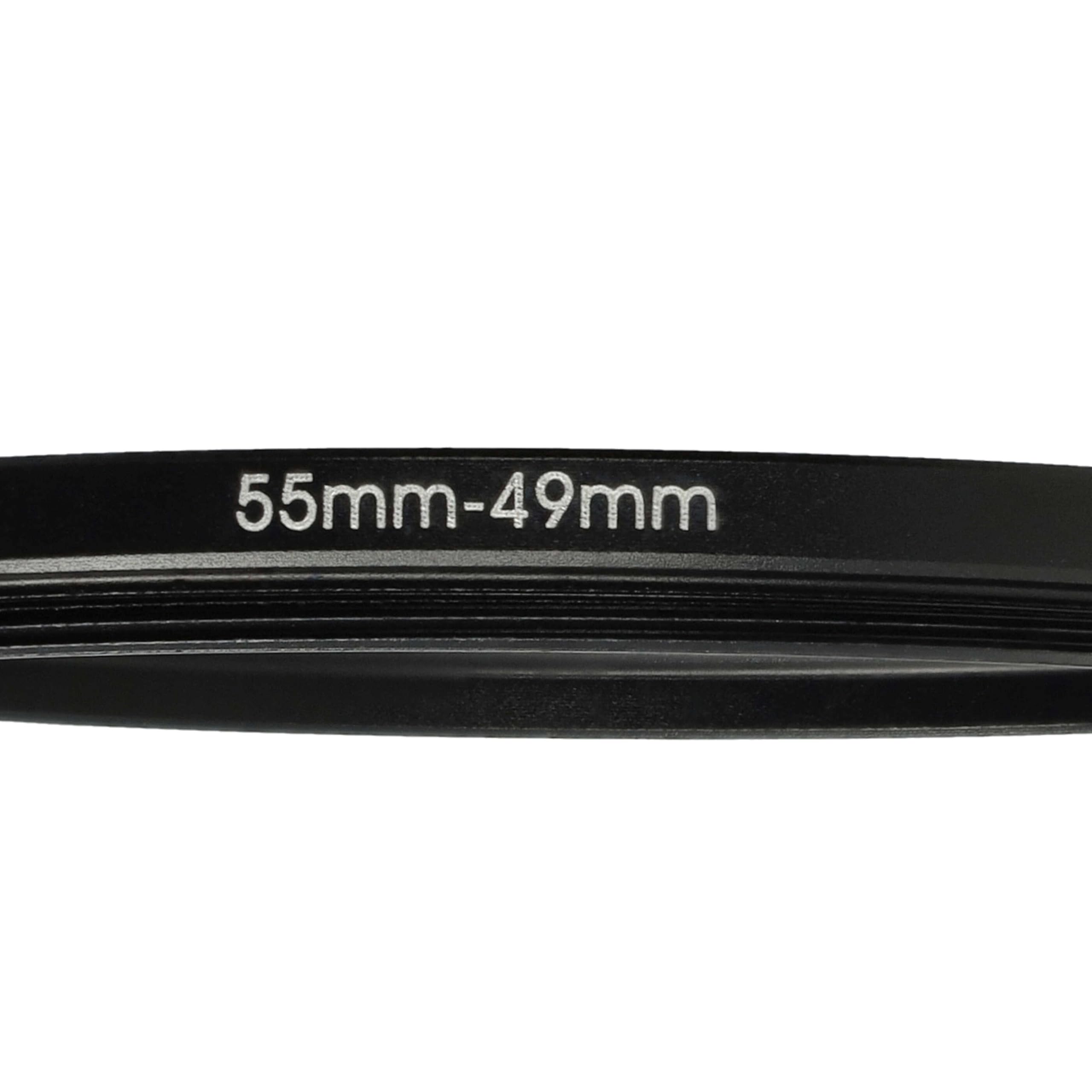 vhbw Pierścień adaptera Step Down 55 mm na 49 mm Kompatybilny z Sony FE 28-70 mm 3,5-5,6 OSS (SEL-2870) Kamera - Adapter filtra, Metal Czarny