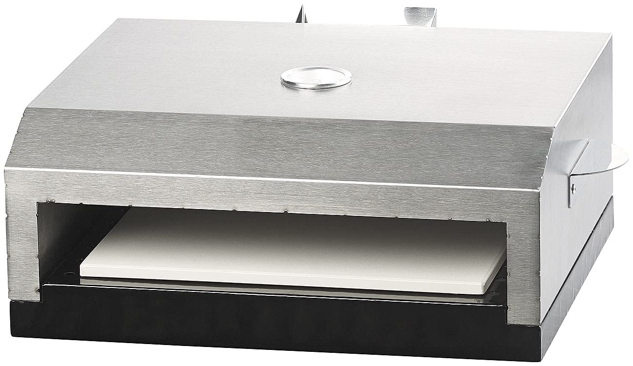 Rosenstein & Söhne Horno para Pizzas Parrilla de Gas: Accesorio para Grill para Horno de Pizza con Placa de Piedra e indicador de Temperatura de hasta 300 ° C (Pizza Ensayo)