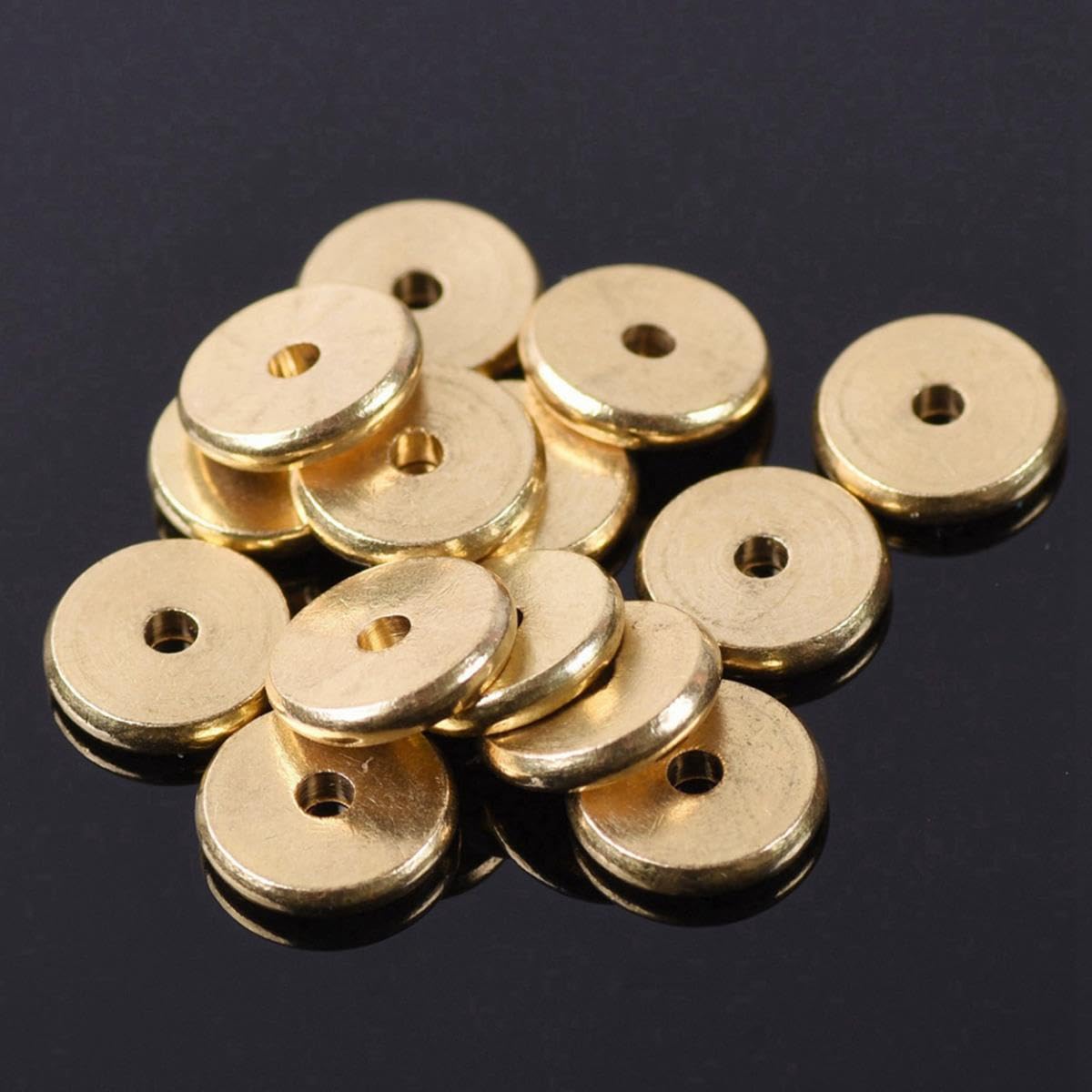 Grandi Perle Quadrate In Ottone Massiccio. 4 Mm. Perline Per Macramè. 20 Pezzi - Italia - Foto 2