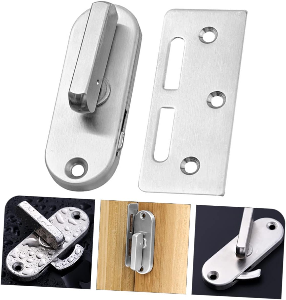 ドア掛け金ラッチ、ドアロック、ゲートラッチ、ドアロック用プッシュドアロックスクリーン4セット 納屋ドアロックスクリーンドアロック バ
