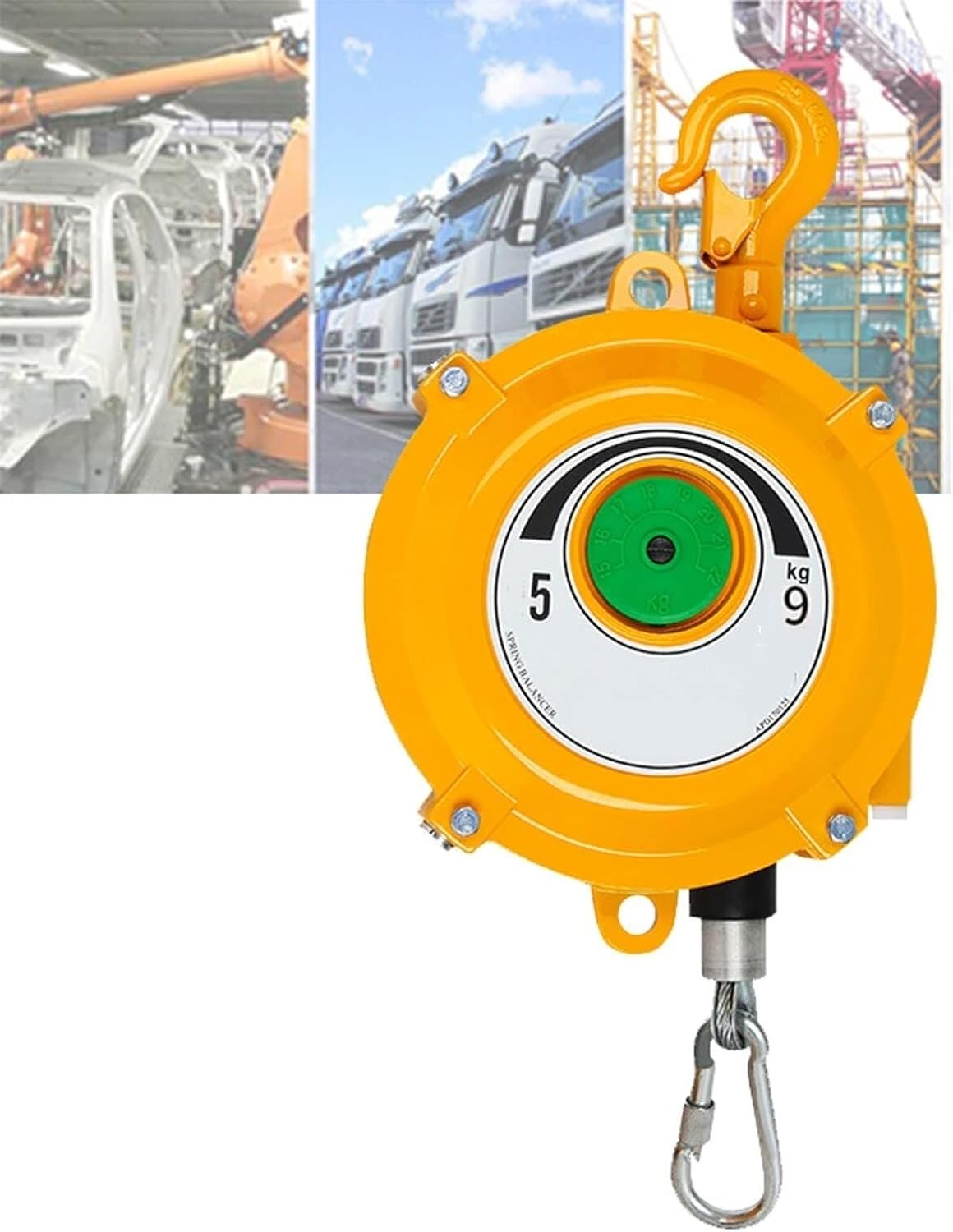 Spring Balancer Retractable Tool Balancer with Thickened Rubber Cover and Thickened Hardened Adjuster, Tool Balance Holder for Fixing and Hanging Tools In Factories and Workshops ( Size : 5-9kg )