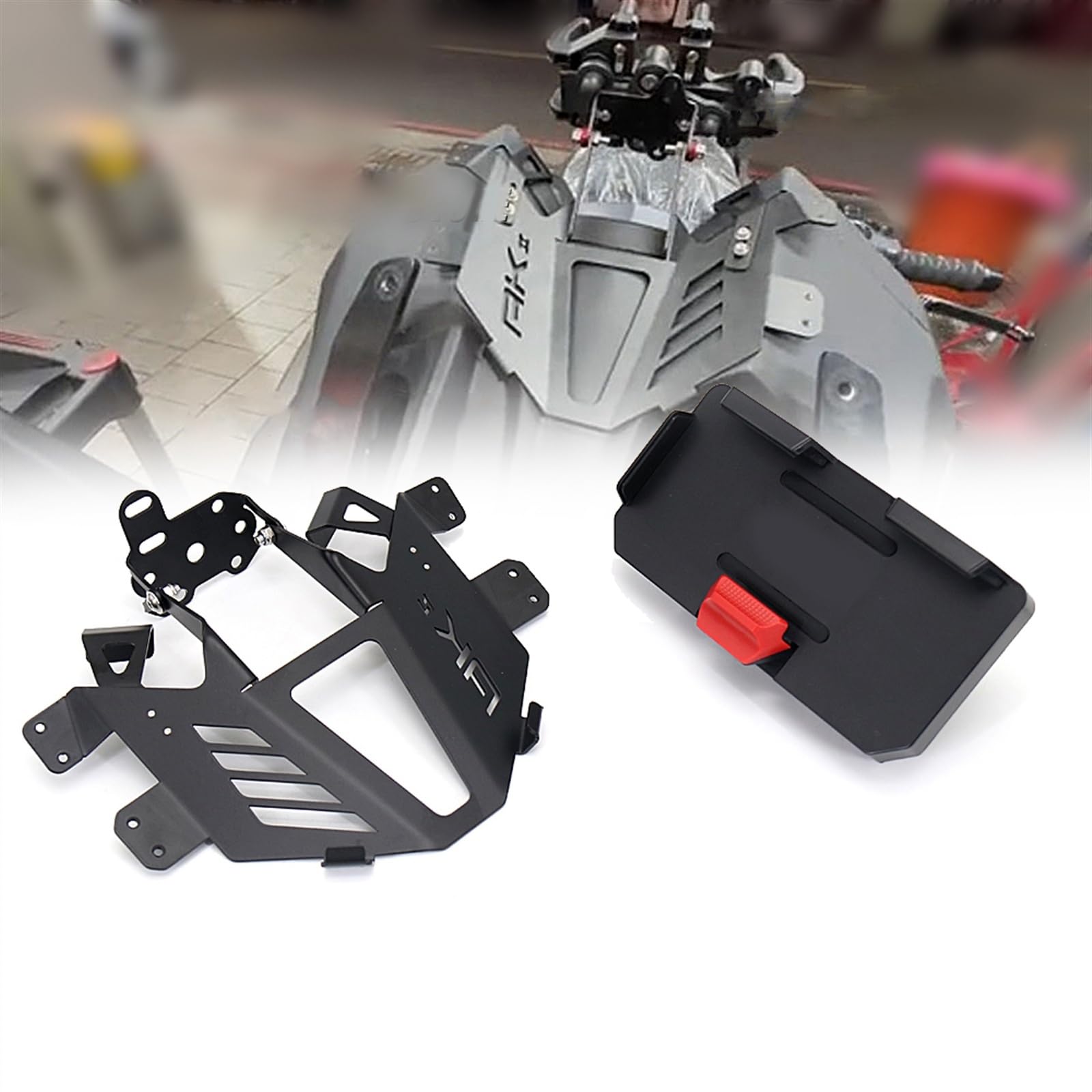 Barra Supporto Per Smartphone/GPS Per Kymco AK550 Premium 2023-2025 | Diametro 22mm | Alluminio Nero | Facile Montaggio
