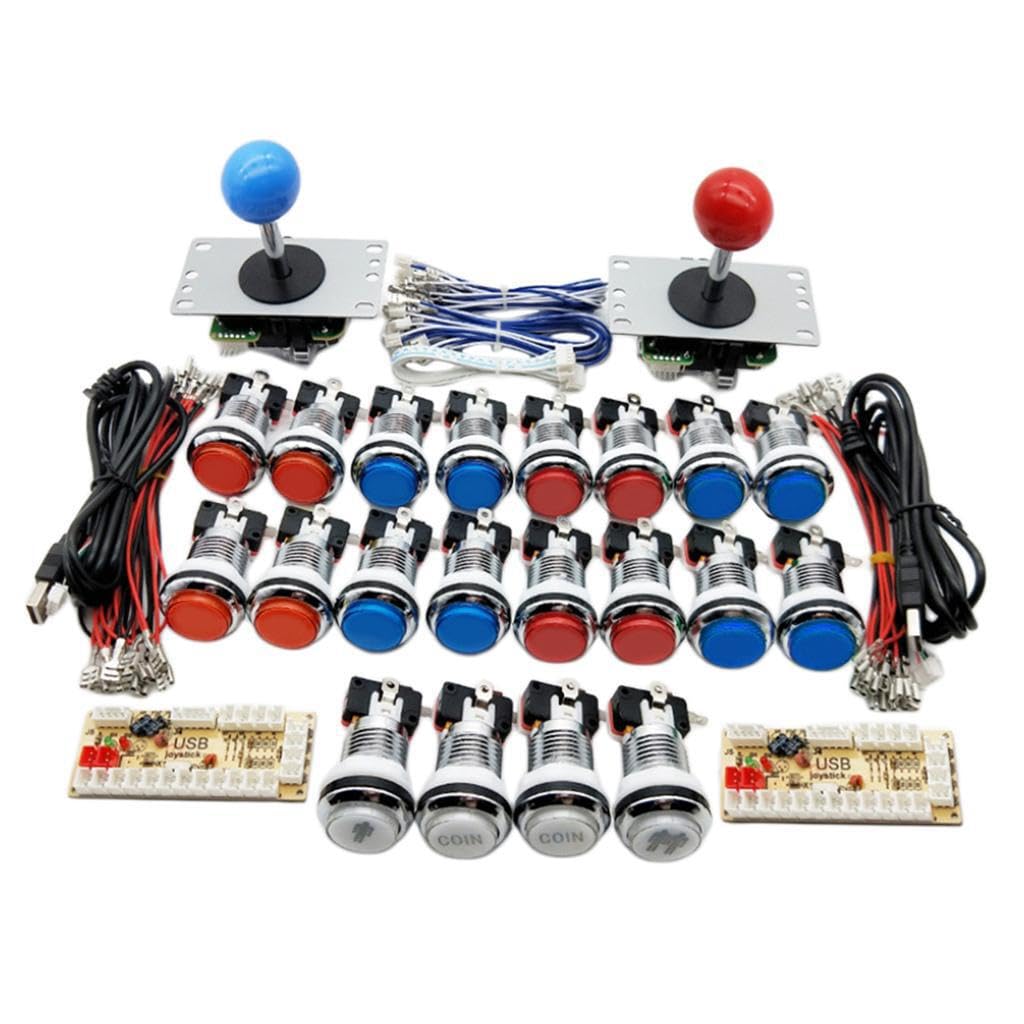 mophrati Arcade Gaming DIY Kits für 2 Spieler, galvanische Tasten und einfaches Plug and Play, Win10/Win8/Win7/Vista/XP/2000/98