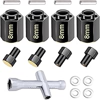 Vista 8 de HobbyPark Extensión hexagonal de latón para piezas de actualización TRX4M, extensores de cubos hexagonales de rueda extendida, espaciadores