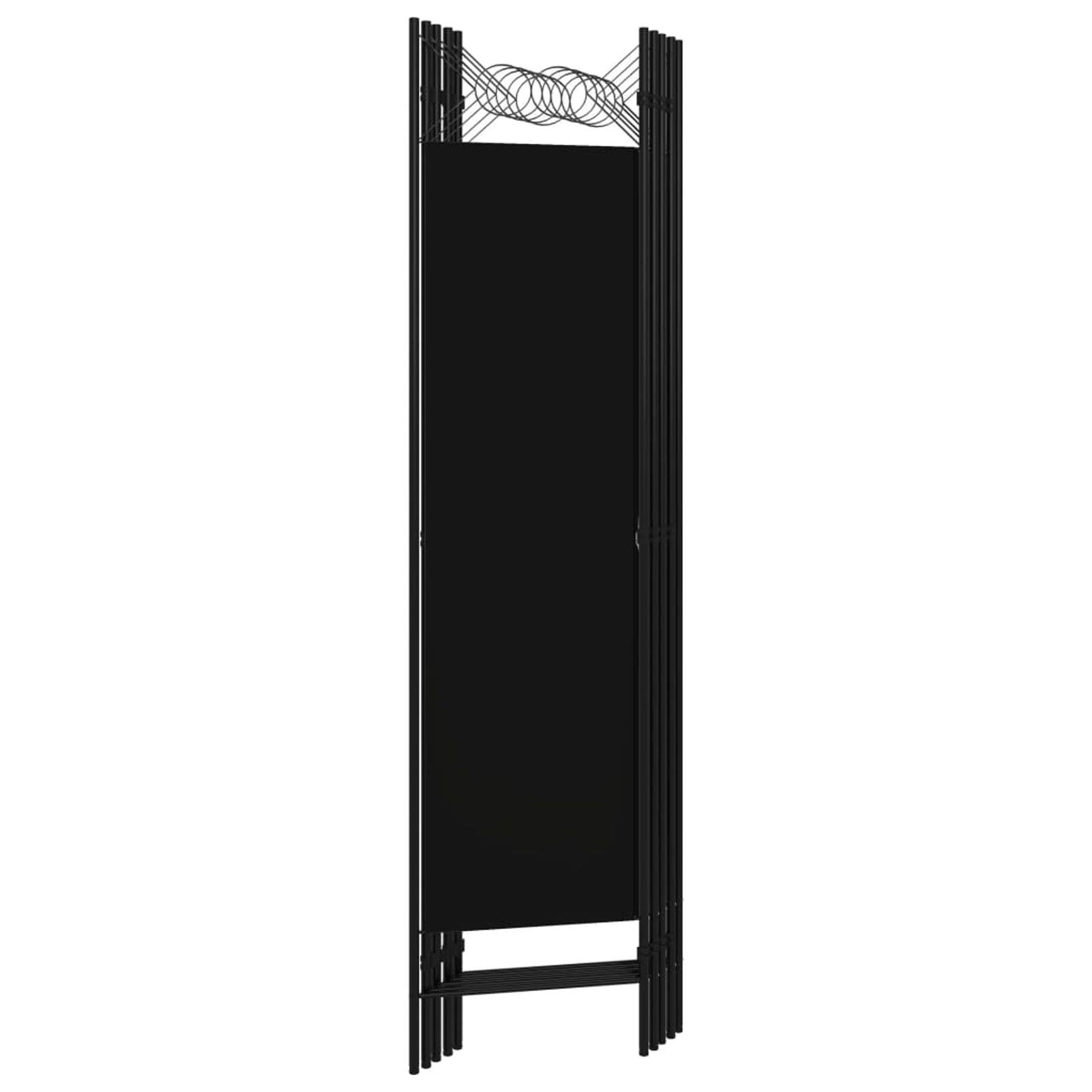 Homgoday Cloison de séparation à 5 panneaux - Noir - 200 x 180 cm - Paravent - Paravent - Cloison mobile - Séparateur d'intimité - Meuble mural d'intérieur - Chambre à coucher, bureau, salle de bain
