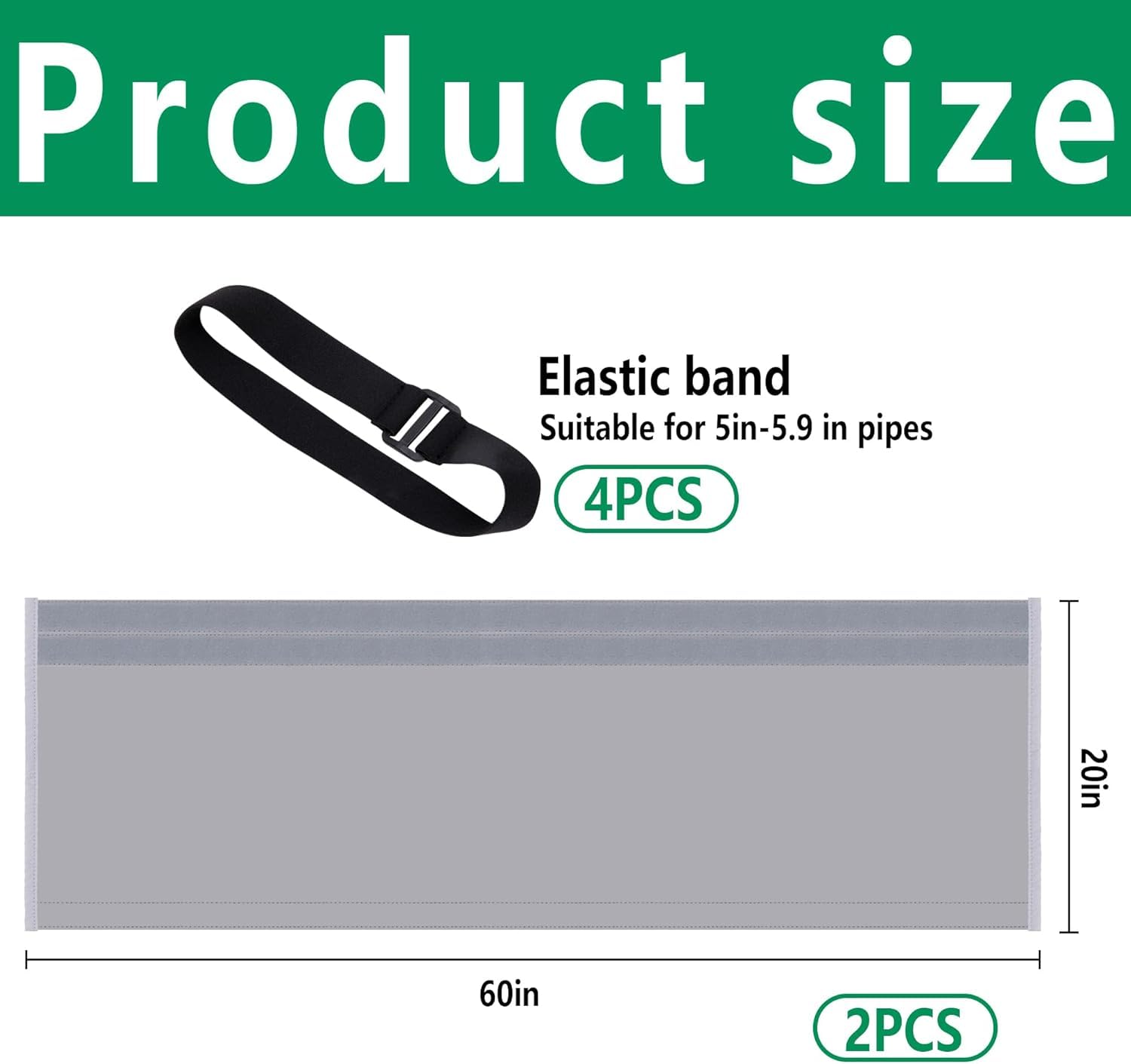 Lot de 2 couvercles de tuyau de 150 x 50 cm pour climatiseur portable, cache-tuyau AC, lavable, isolé, pour conduit d'échappement de 150 x 50 cm de diamètre