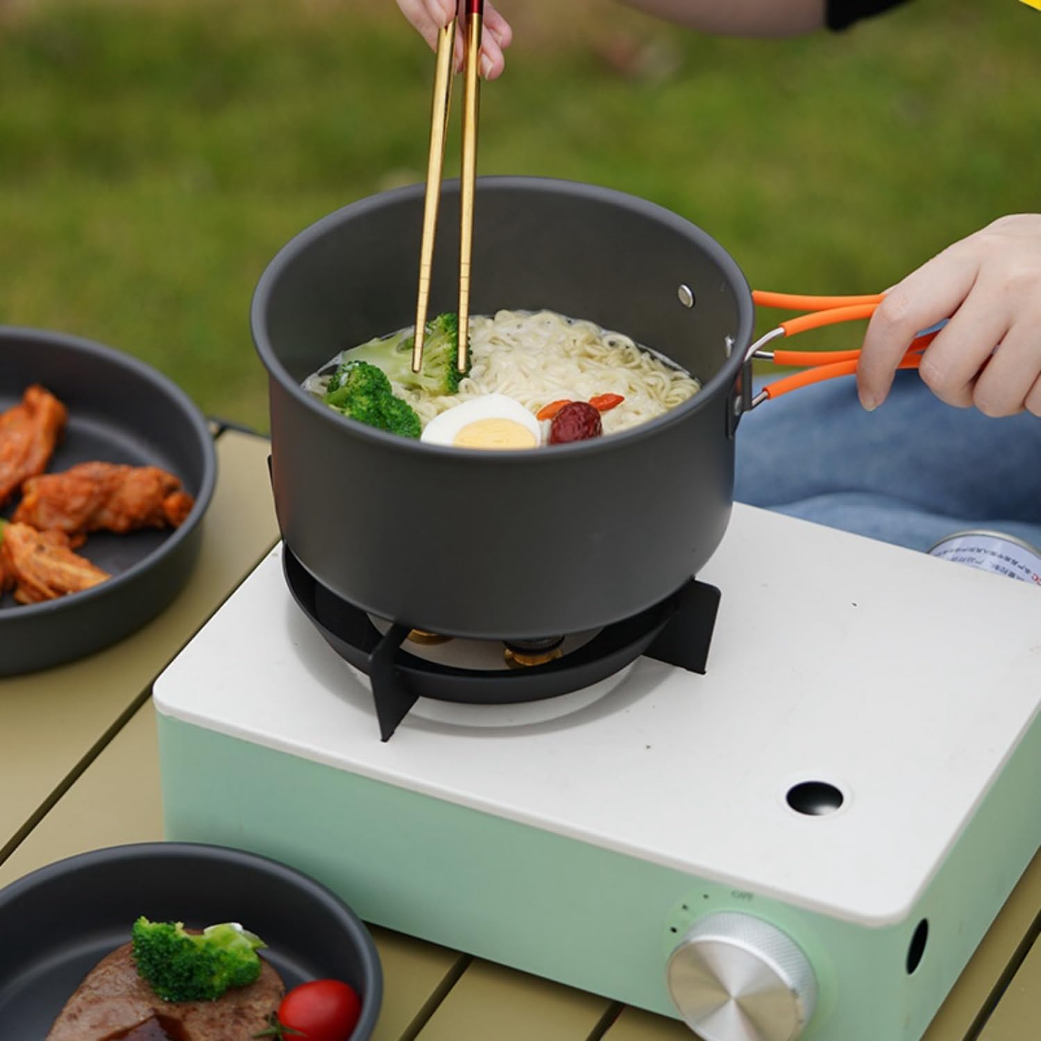 Amazon | Kiwetキャンプクッカーセット アルミ製 キャンプ用品