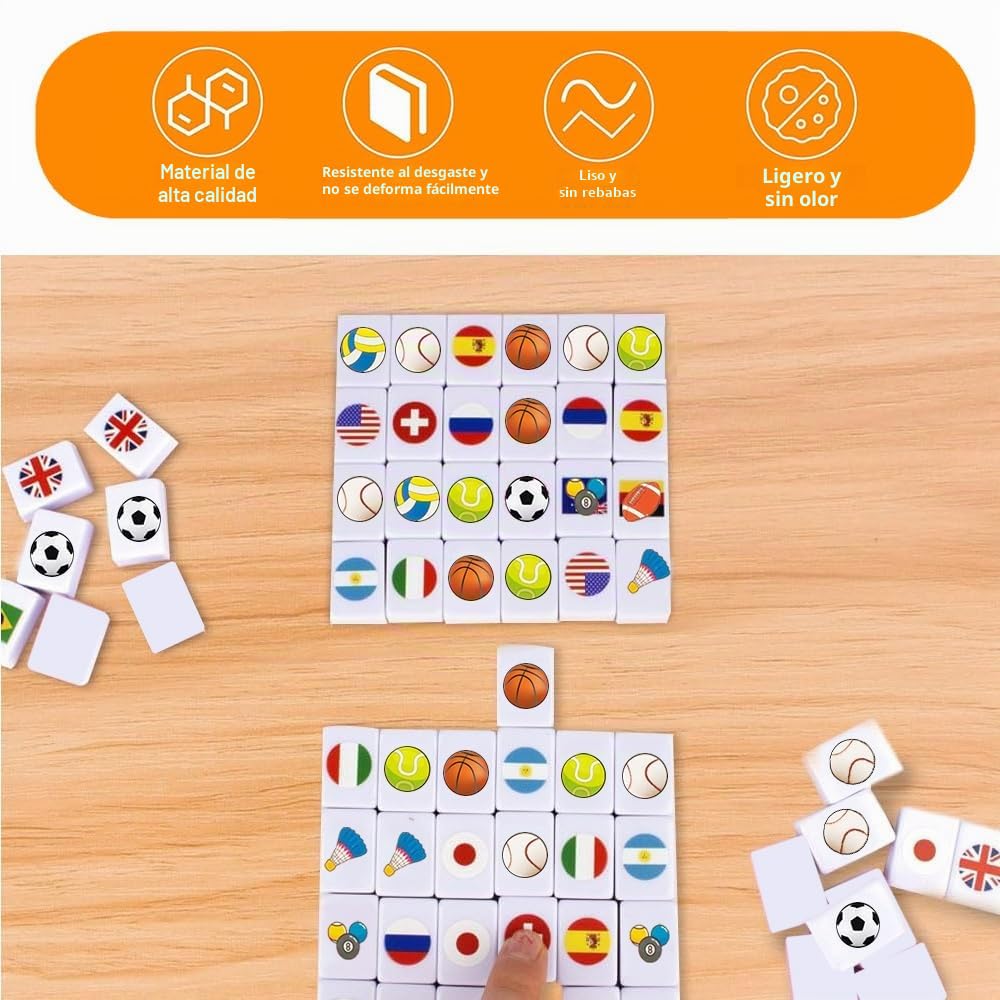 Seaside Escape Game, 65 Piezas 30mm Juego de Mahjong con Bandera Nacional, Bloques de Juego de Escape Junto al Mar, Seaside Escape Juego de Mesa, Juegos de Mesa Familiares para Adultos y Niños