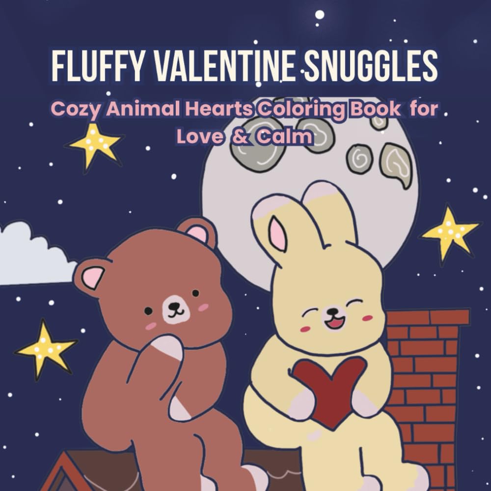 Fluffy Valentine Snuggles: Cozy Animal Hearts Coloring Book for Love & Calm (Fluffy Friends Adventures)