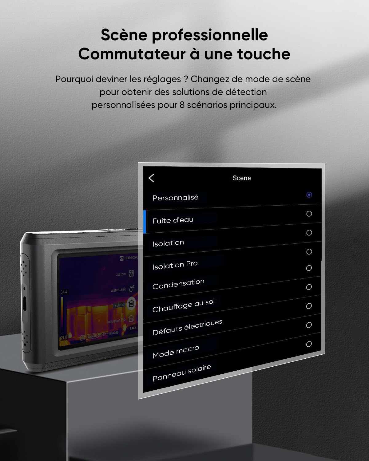 HIKMICRO Pocket2 Caméra Thermique 256 x 192 (49152) Pixels avec Optique de 8MP,Mode Fusion 25 Hz, Wi-FI, écran Tactile 3.5", IP54, -20°C~400°C