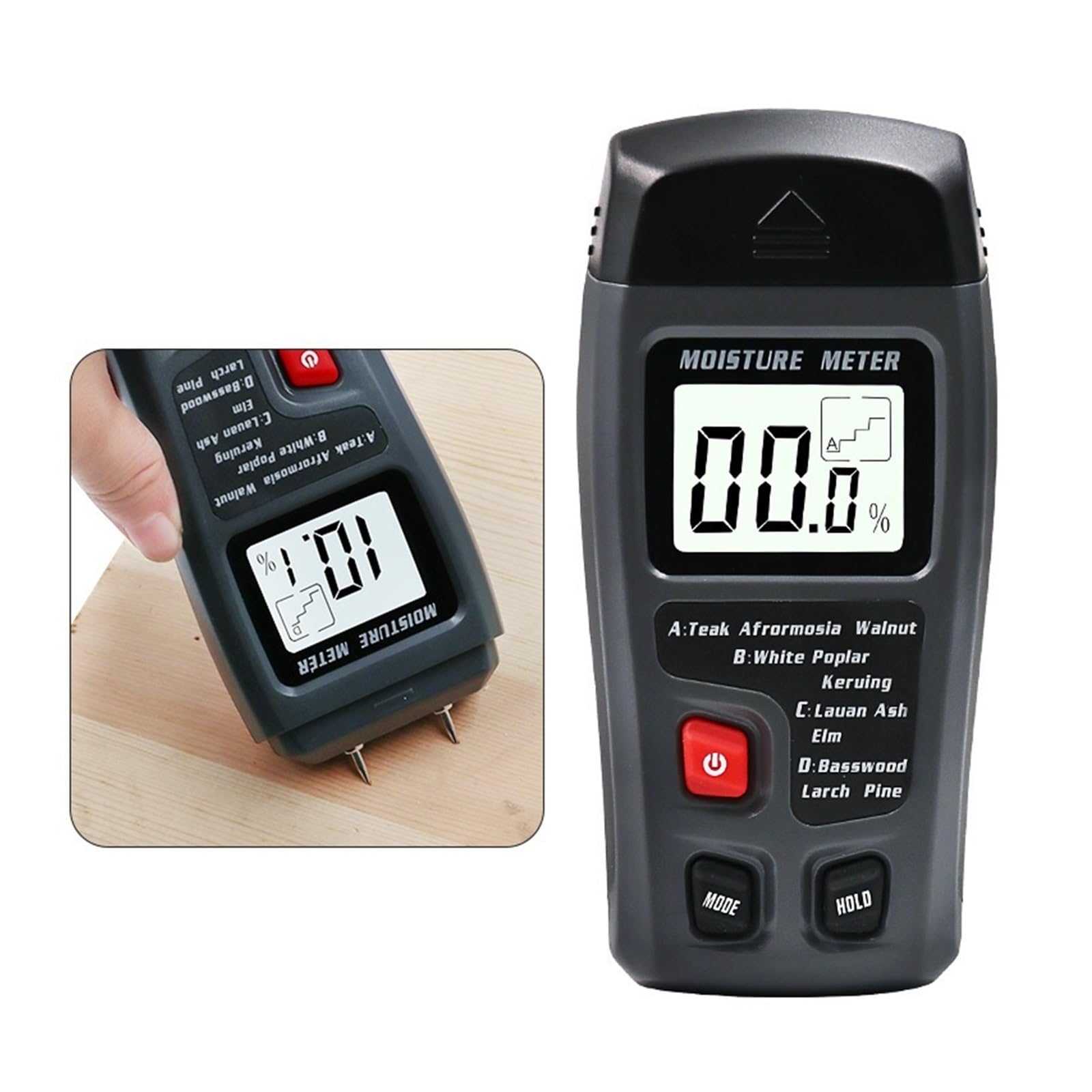 Tester wilgotności, Cyfrowy miernik wilgotności drewna Tester wilgotności drewna higrometr wykrywacz wilgoci w drewnie wyświetlacz LCD miernik wilgotności cegły cementowej,Higrometr