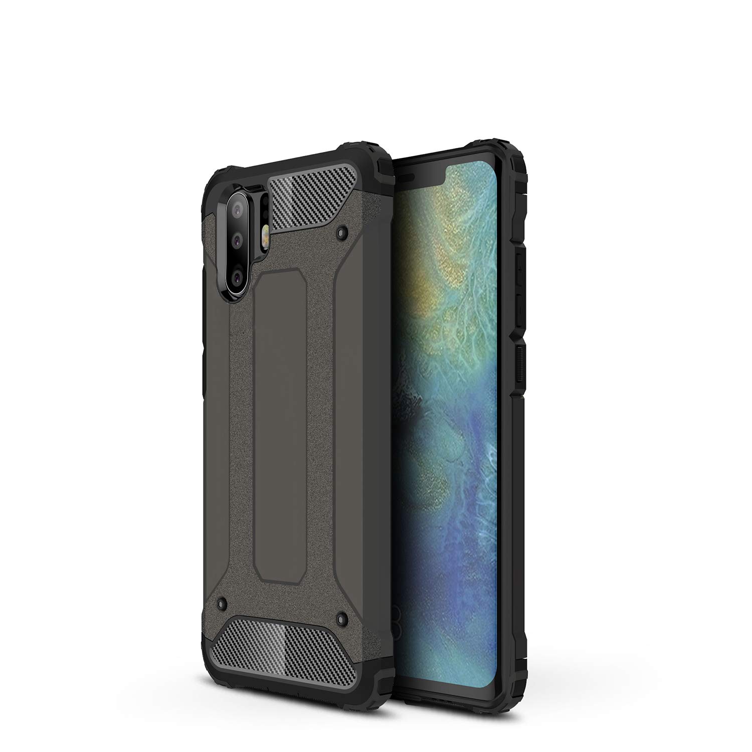 BRAND SET Case for Huawei P30 Pro PC shell and soft TPU core combined,anti-fall travel essential mobile phone accessories,built-in mesh cooling and dustproof design,suitable for Huawei P30 Pro-Bronze