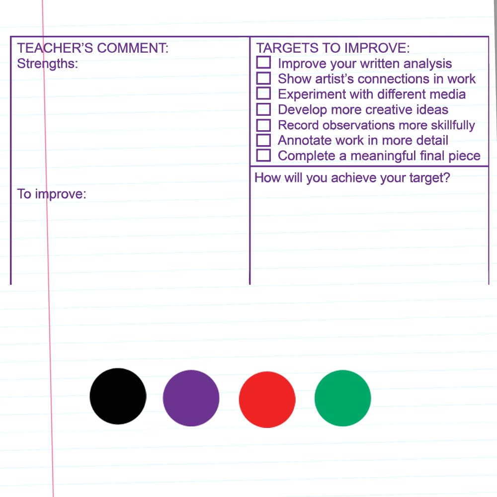 Art Feedback & Marking Large Self-Inking Teacher Stamp - 10x5.2cm*