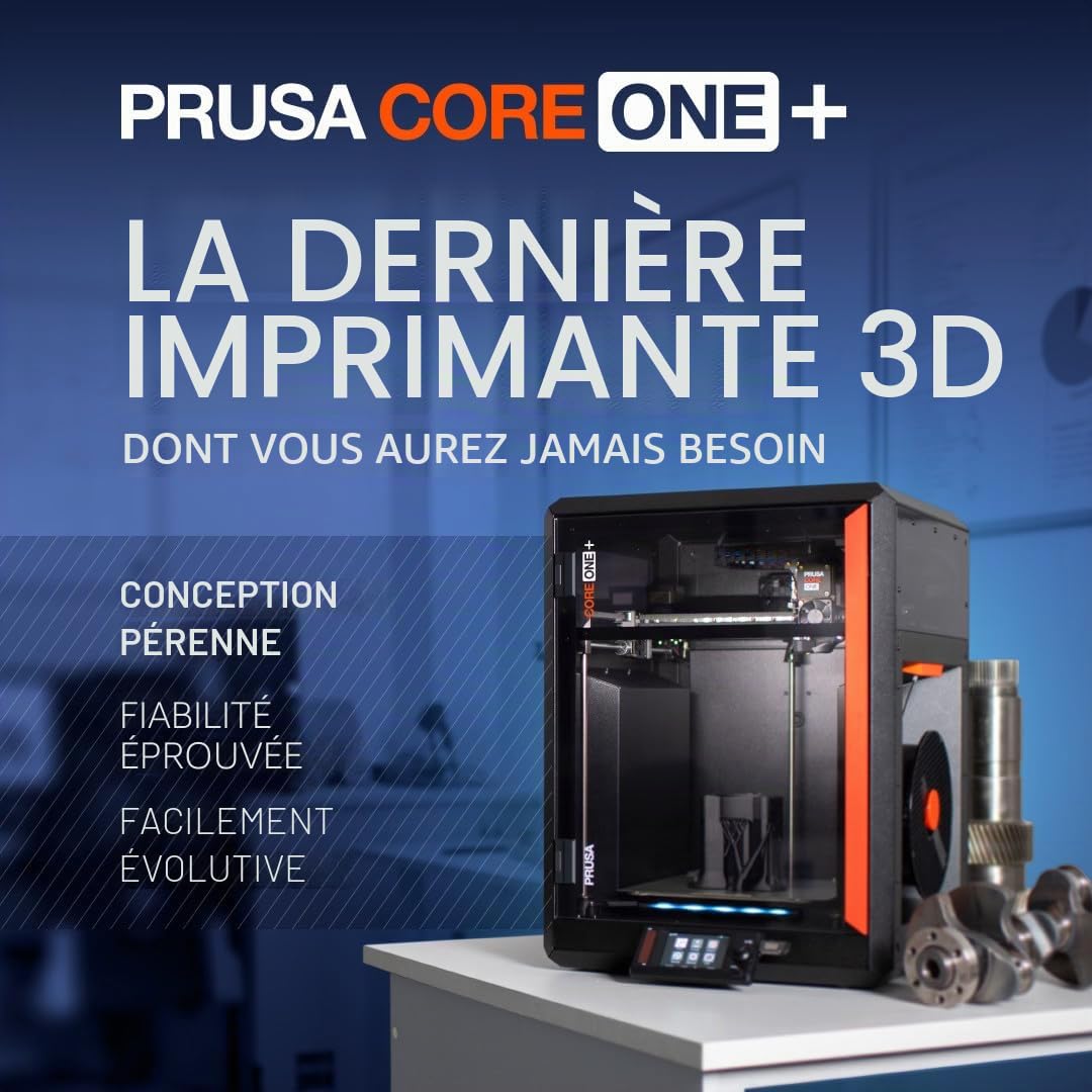 Original Prusa Imprimante 3D Core One + CoreXY pour la Maison et l'entreprise, Les Professionnels et Les débutants, buse et Filament gratuits, Fermeture Rapide et complète et prête à l'emploi, Longue