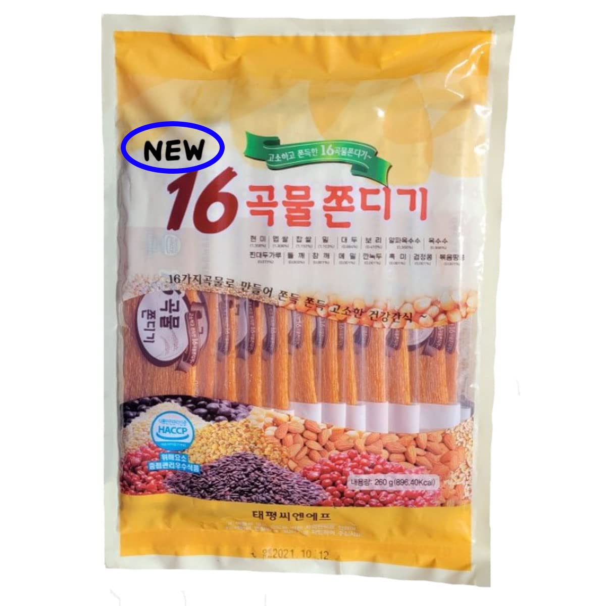16 Grains Jjondigi– Korean Snack Jiondigi –for Kids and Adults – Individually Packed - 9.17 oz(260g) 16곡물쫀디기
