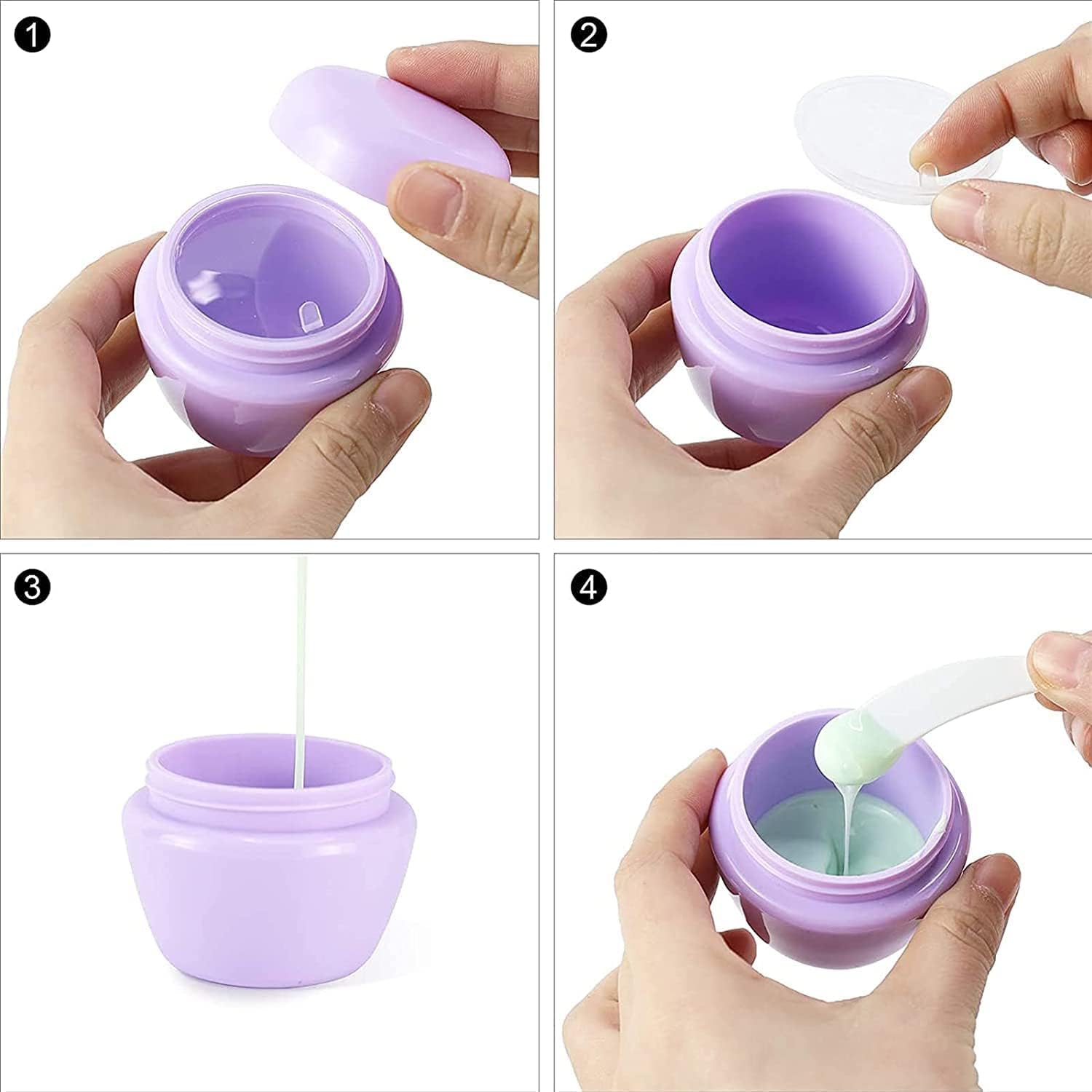 Paquete de 20, tarros plástico for crema, botes cosméticos(Blue,50ml)