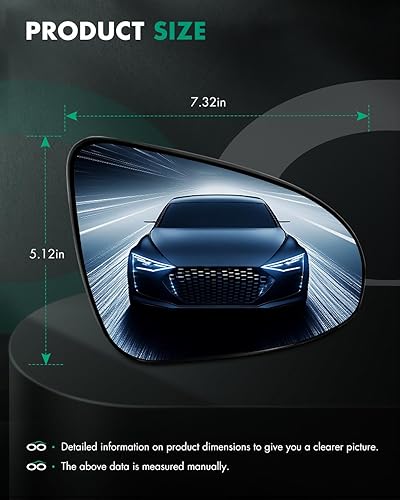 Miniatura 3 de SCITOO Espejo retrovisor lateral del pasajero apto para 2012-2015 2016 2017 para Toyota Camry 2015 Corolla 2014-2017 para Yaris Espejo de puerta