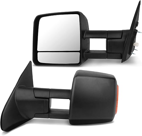 Espejos de remolque para camioneta, lado del conductor y del pasajero 2007-2017 para Toyota para Tundra, luz de señal de giro calefactada ajustable