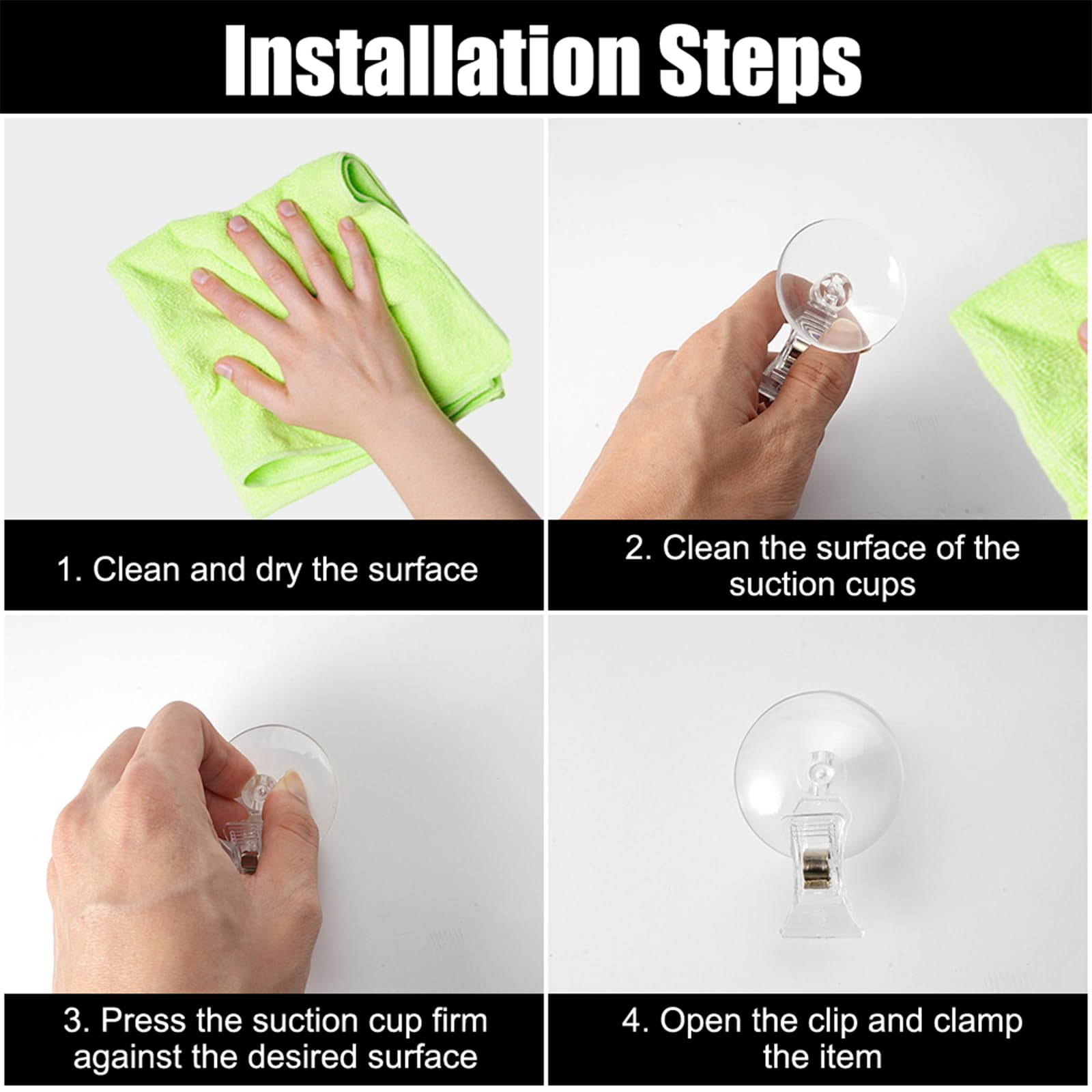 10 Ventose Con Clip - Per Acquario, Vetro, Superfici Lisce, Trasparenti - Foto 8