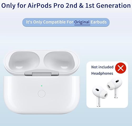 Miniatura 2 de Funda de carga inalámbrica compatible con AirPods Pro de 1 y 2 generación con carga USB-C, repuesto de funda de cargador Air Pod Pro 1 2 con botón
