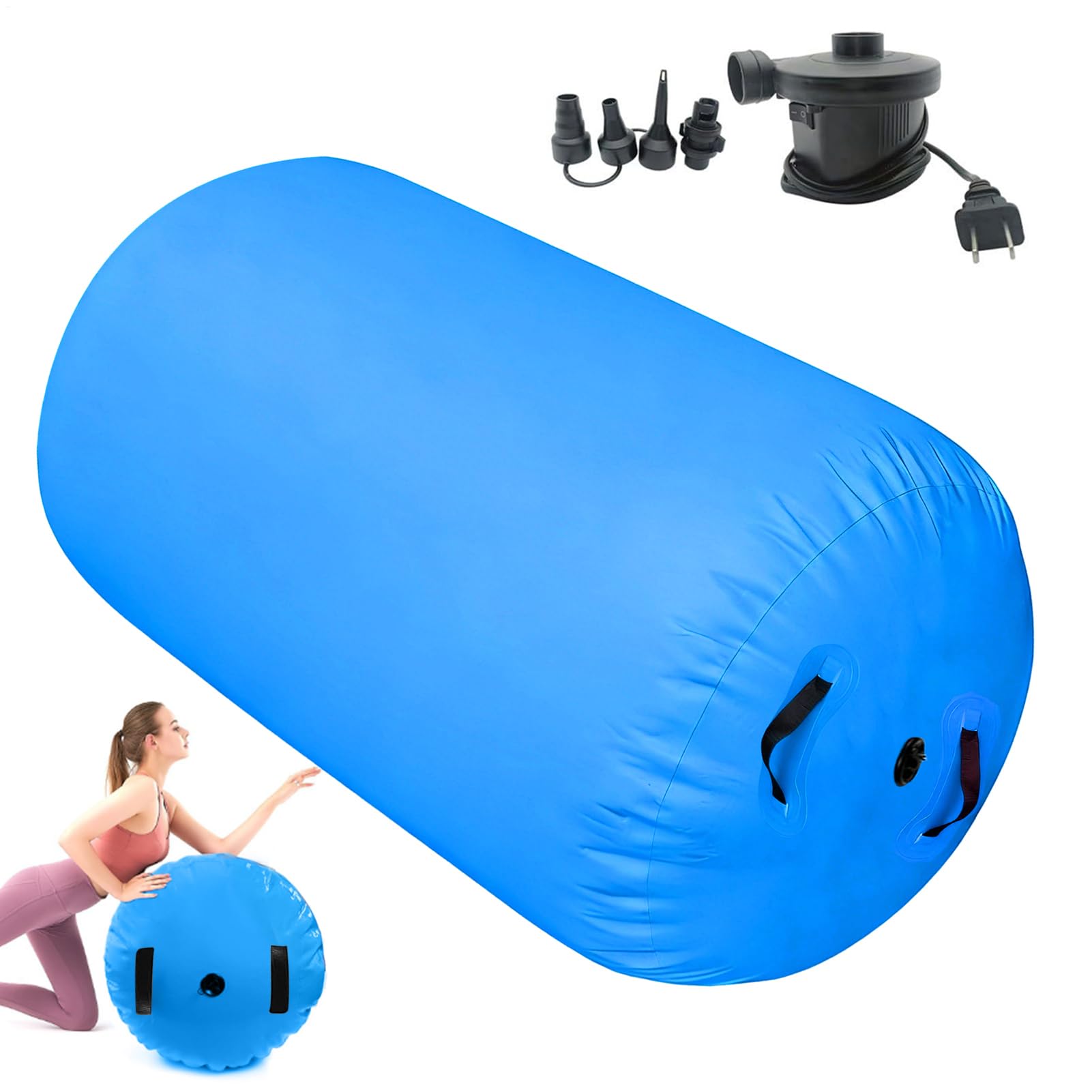 de gymnastique | Rouleau de gymnastique gonflable avec pompe pour danse, yoga, pom-pom girl, fitness, jeu d'intérieur, salle de sport à domicile