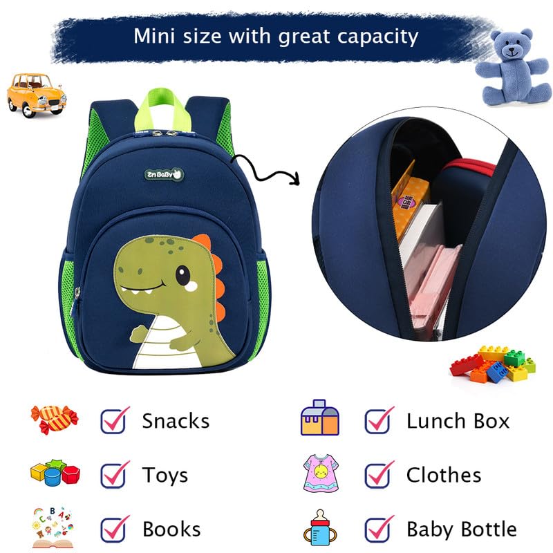 Padgene Toddler Backpacks Kids Preschool Backpack Waterproof Neoprene Animal Schoolbag Lunch backpack 3D Cartoon Mini Travel Bag for Boys Girls Ages 3-54