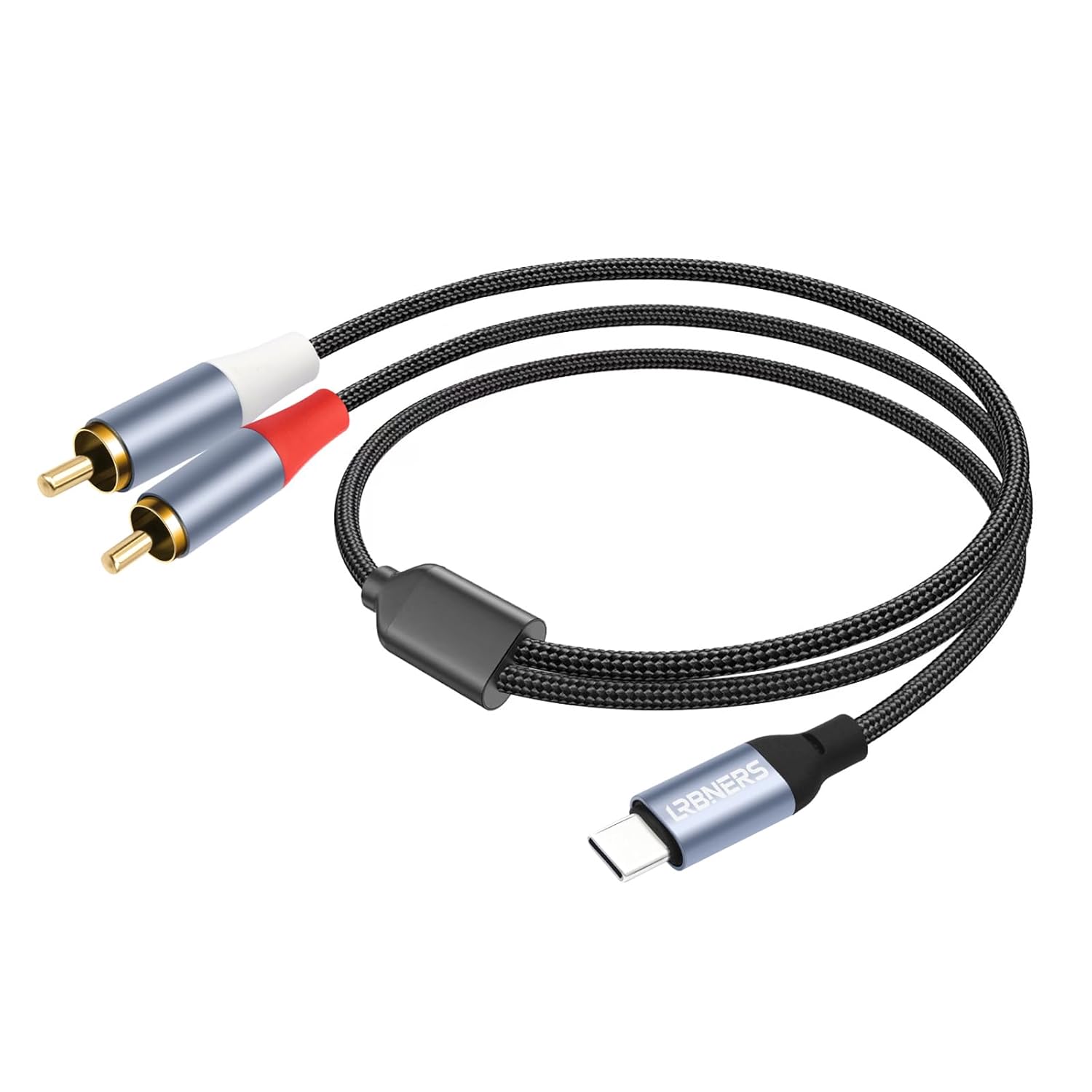 3.3FT USB-C to Dual RCA Cable - Digital to Analog Audio Cable with DAC Chip, Gold-Plated RCA Connectors, Dual-Shielded for Home Audio/Turntables/Amplifiers