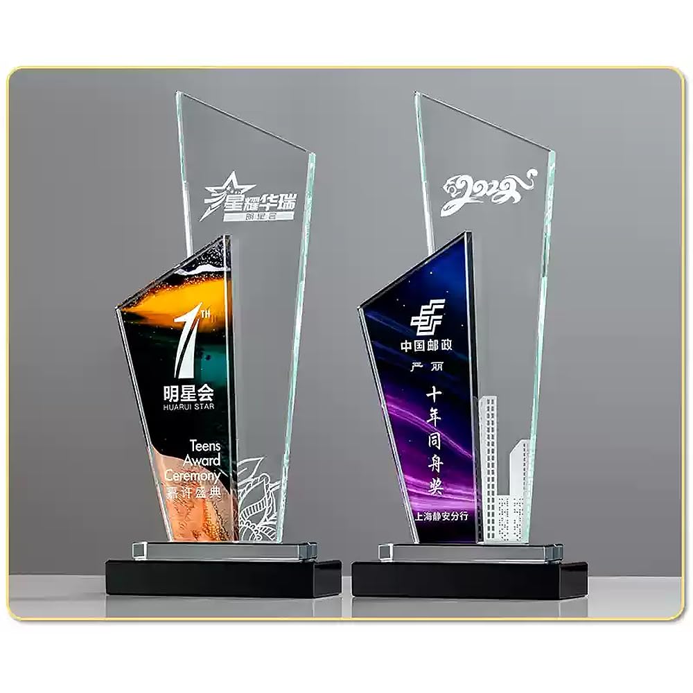 Trofeo de premio de cristal personalizado, medallas distintivas para campeones de competición, subcampeones y tercer lugar, reconocimiento honorífico