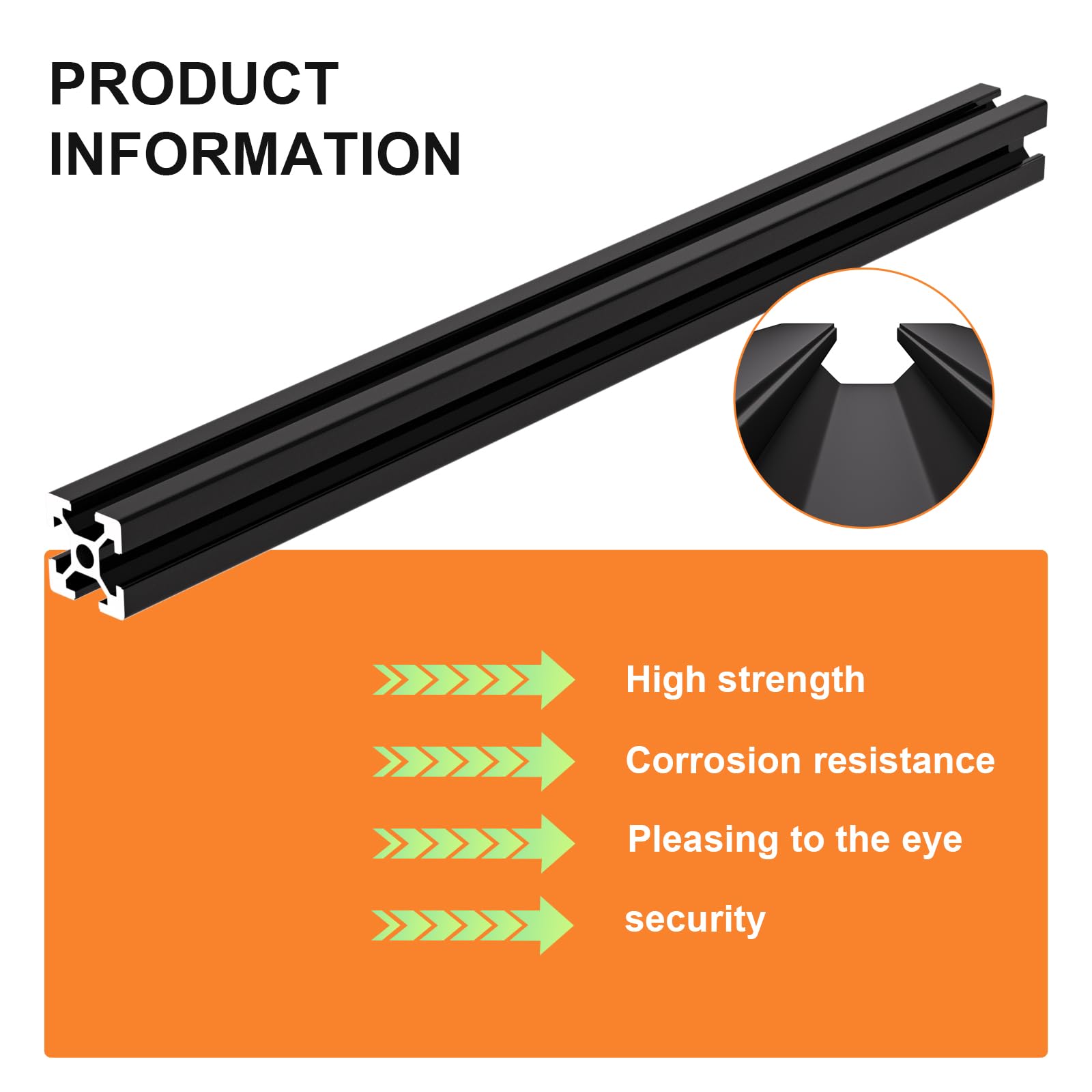 GASHER 10PCS Aluminum Extrusion Black 300mm T Slot 2020 Aluminum Profile Extrusion Linear Rail Extrusion European Standard, for 3D Printer Parts and CNC Machine (11.8") — Amazon image 3
