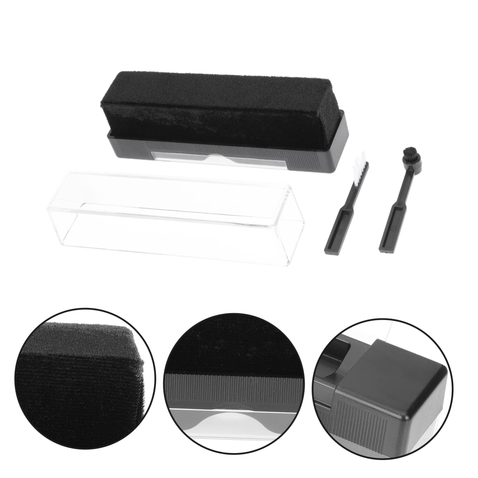 PartyKindom 4ensembles Brosse De Nettoyage Vinyle Antistatique Kit Pratique pour Phonographe Accessoire De Nettoyage pour Disques Vinyles Poussière