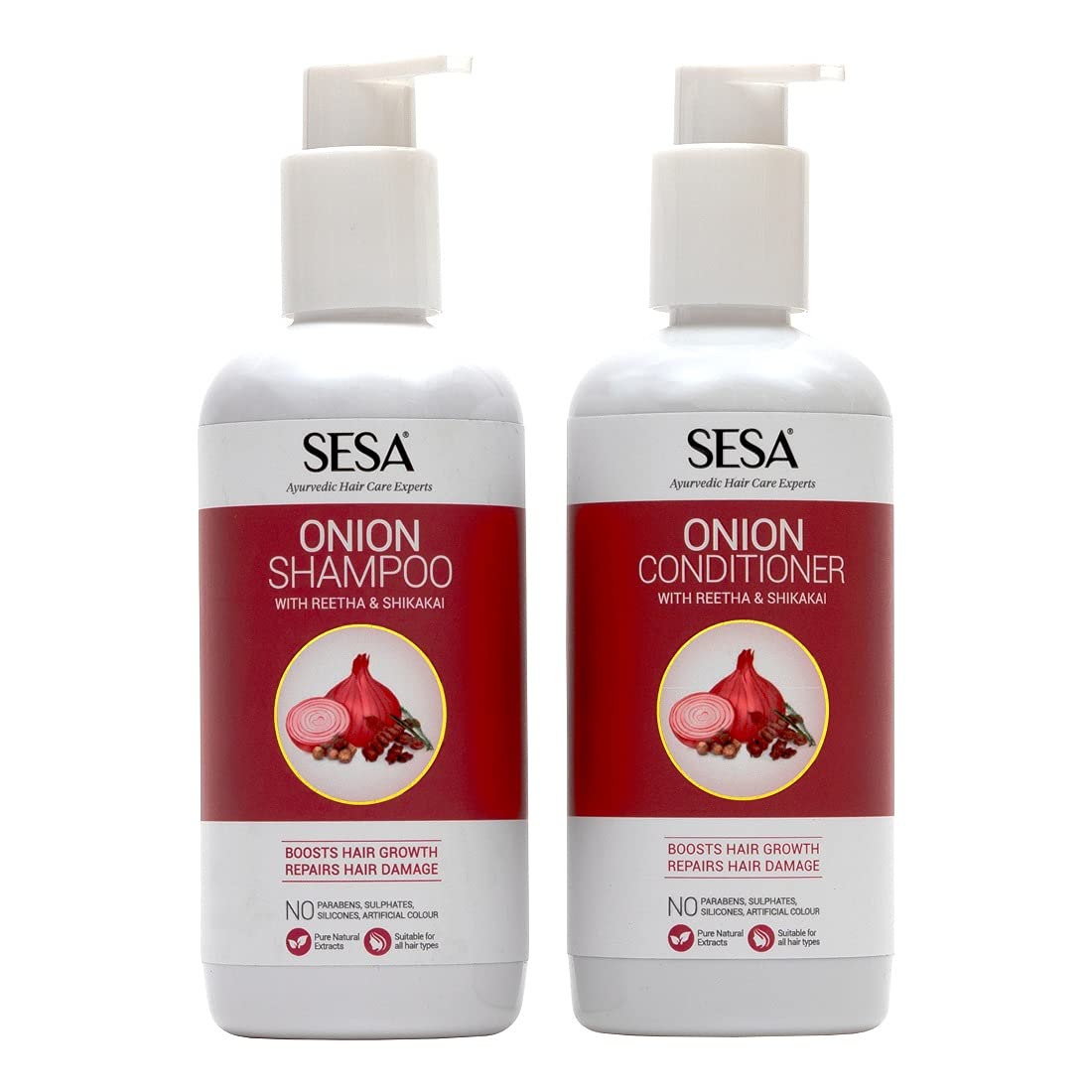 Sesa Onion Anti-Hair Fall Combo for Complete Hair Care| Onion Shampoo – 300ml + Onion Conditioner – 300 ml