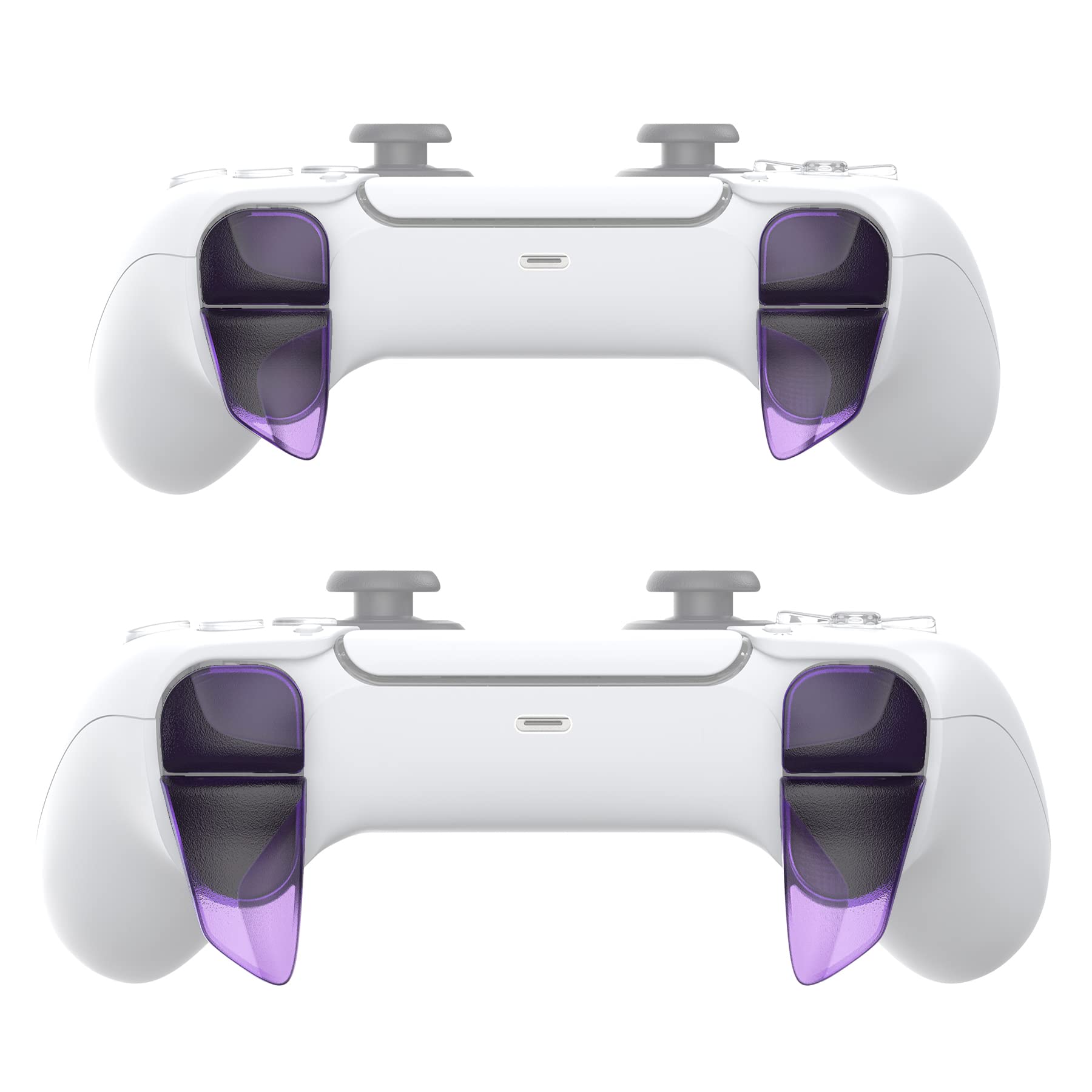 PlayVital Blade 2 Pairs Shoulder Buttons Extension Triggers for ps5 Controller, Game Improvement Adjusters for PS Portal Remote Player, Bumper Trigger Extenders for ps5 Edge - Clear Atomic Purple - 5