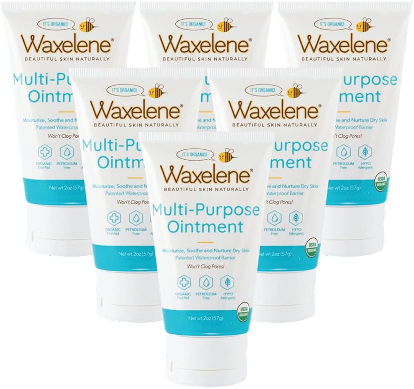 Waxelene Multi-Purpose Ointment, Organic, Travel Tube, Pack of 6