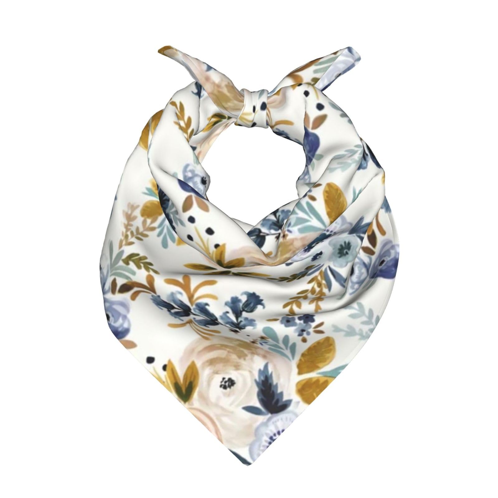 Poadnly Floral Blue Mustard,Bandana Scarf for Men and Women - Stylish & Versatile Bandanas For Neck and Head Wear