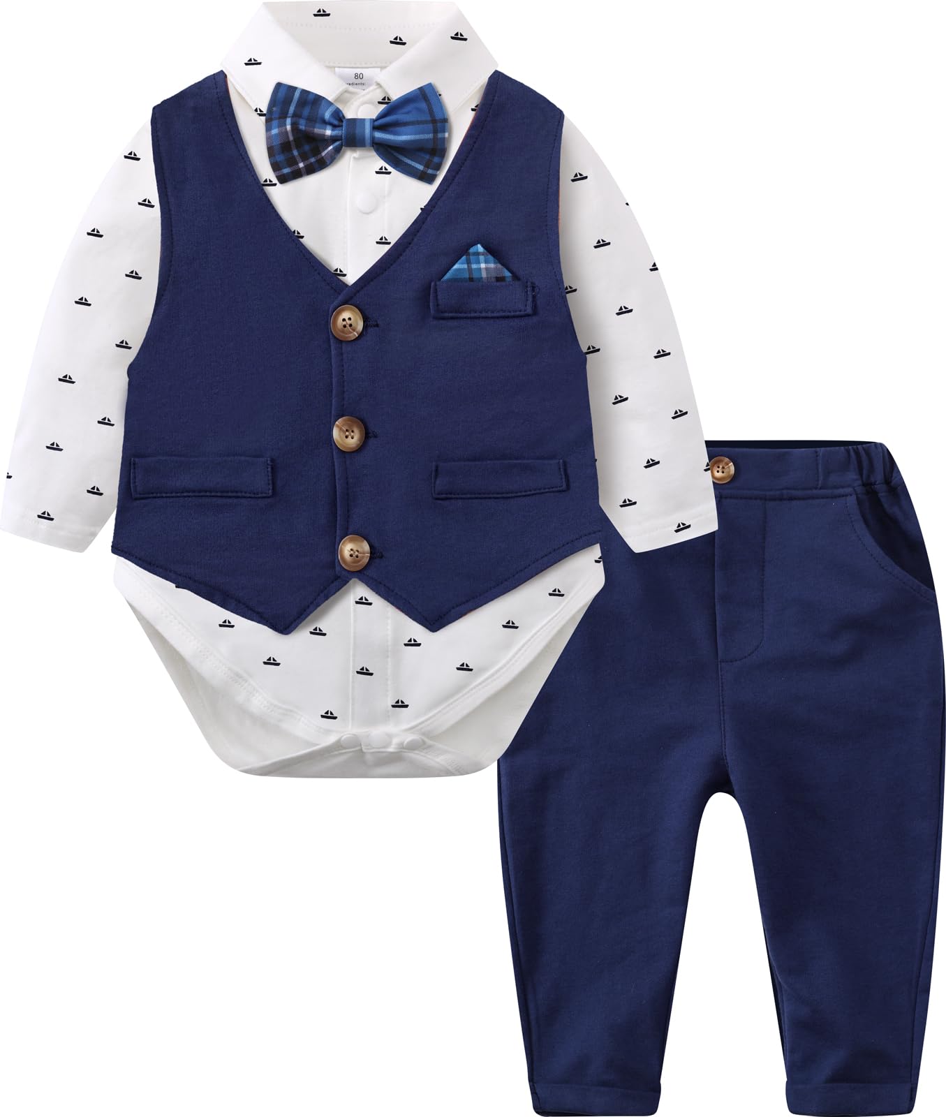 mintgreen Baby Suit Boy, 3Częściowy Strój Formalny Pozew o Chrzest Dżentelmen Tuxedo Koszula i Kamizelki + Spodnie