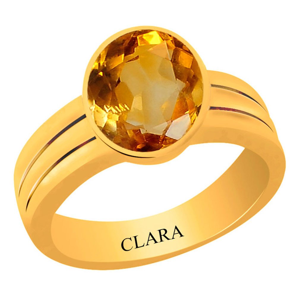 Clara Certified Citrine Sunehla 7.5 carat or 8.25ratti Panchdhatu Astrology Ring for Men & Women (B09WQV3NRZ) Amazon Price History, Amazon Price Tracker