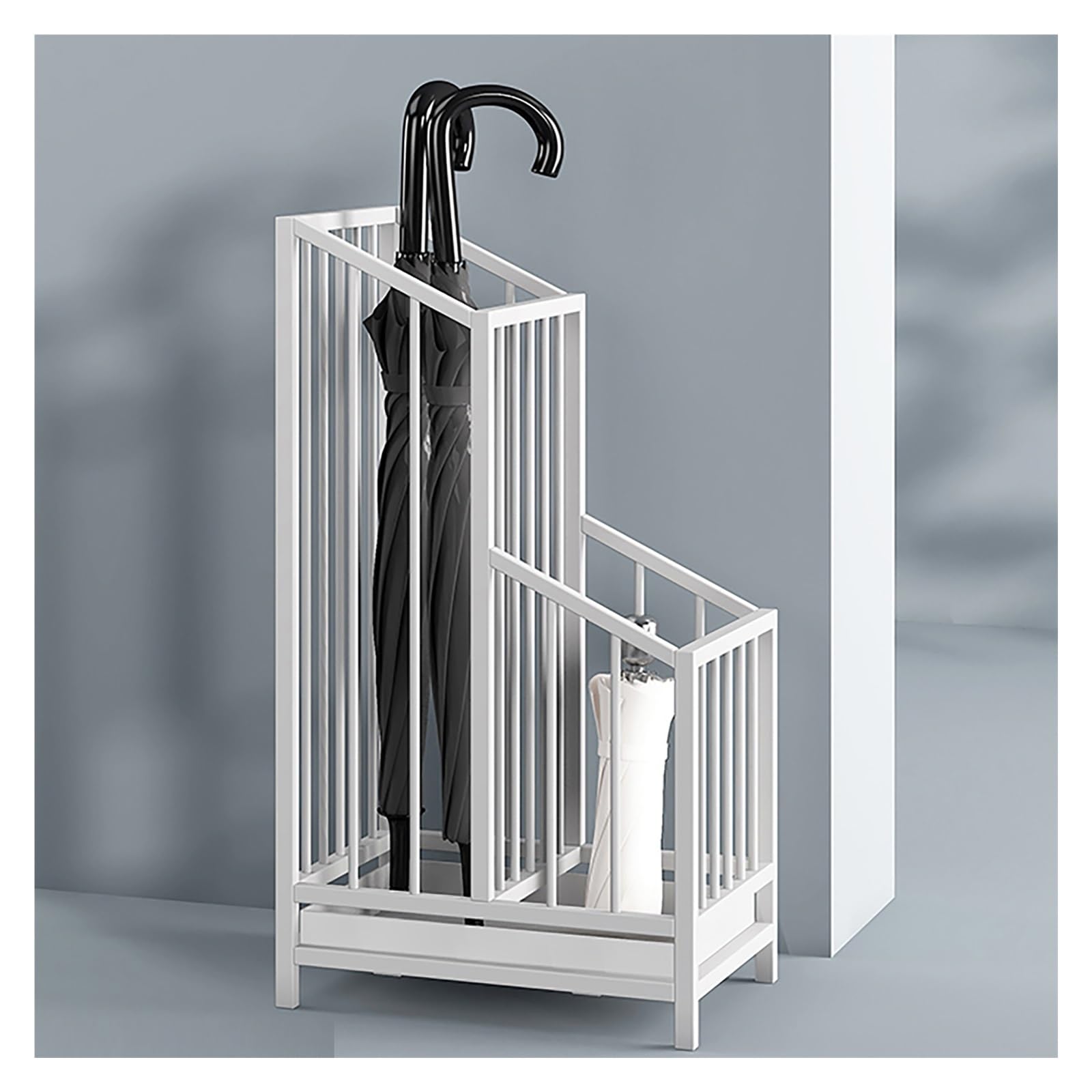 FCXWEVR Umbrella nizer & Holder for Entryway - Indoor Umbrella Stand with Two-in-One Storage & Draining for Long & Folding Umbrellas - Space-Saving Design