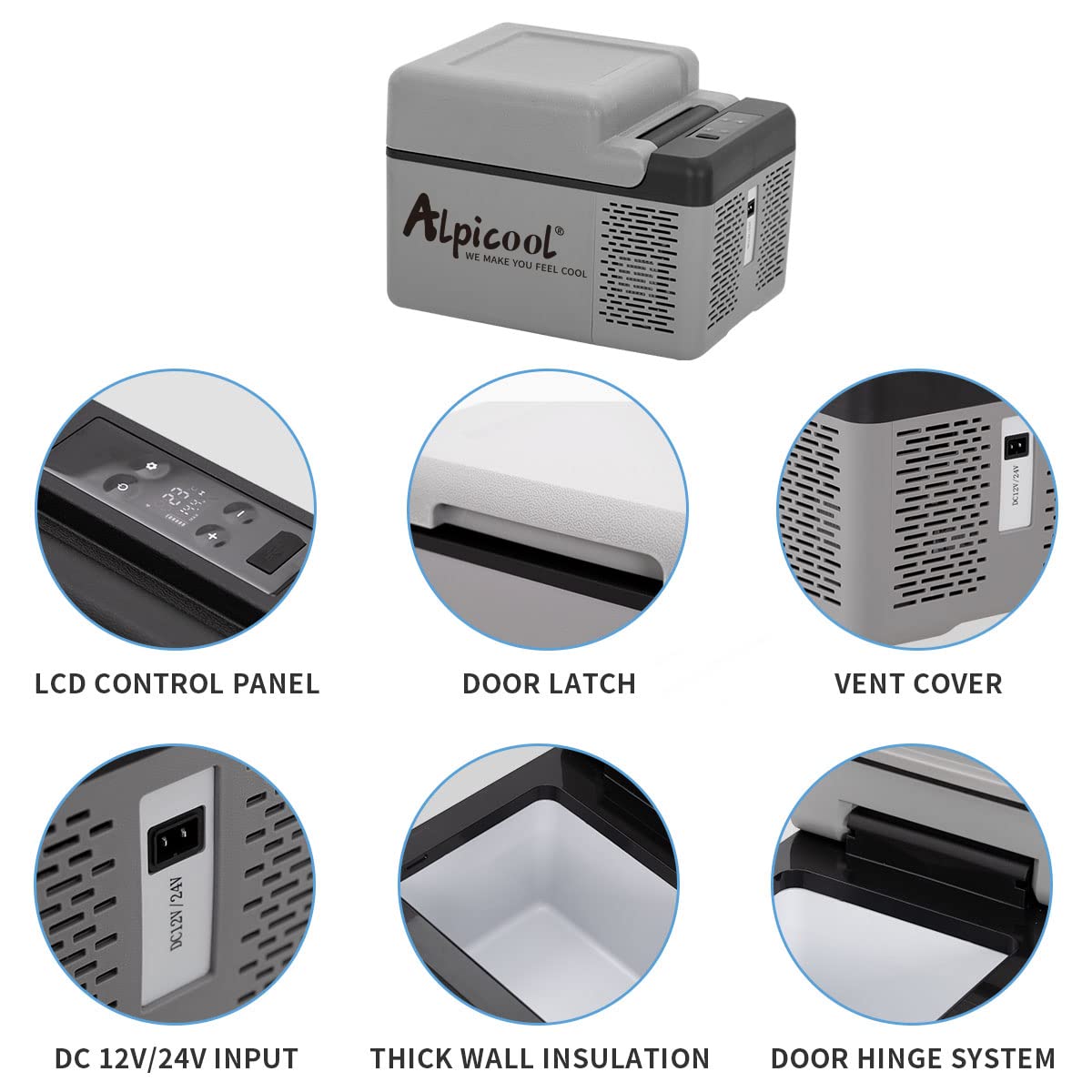 Alpicool C12 12L Frigoriferi per Auto Mini Frigo Portatile Elettrico Auto Frigorifero Congelatore 12/24V DC per Viaggio, -20 ℃ a 20℃
