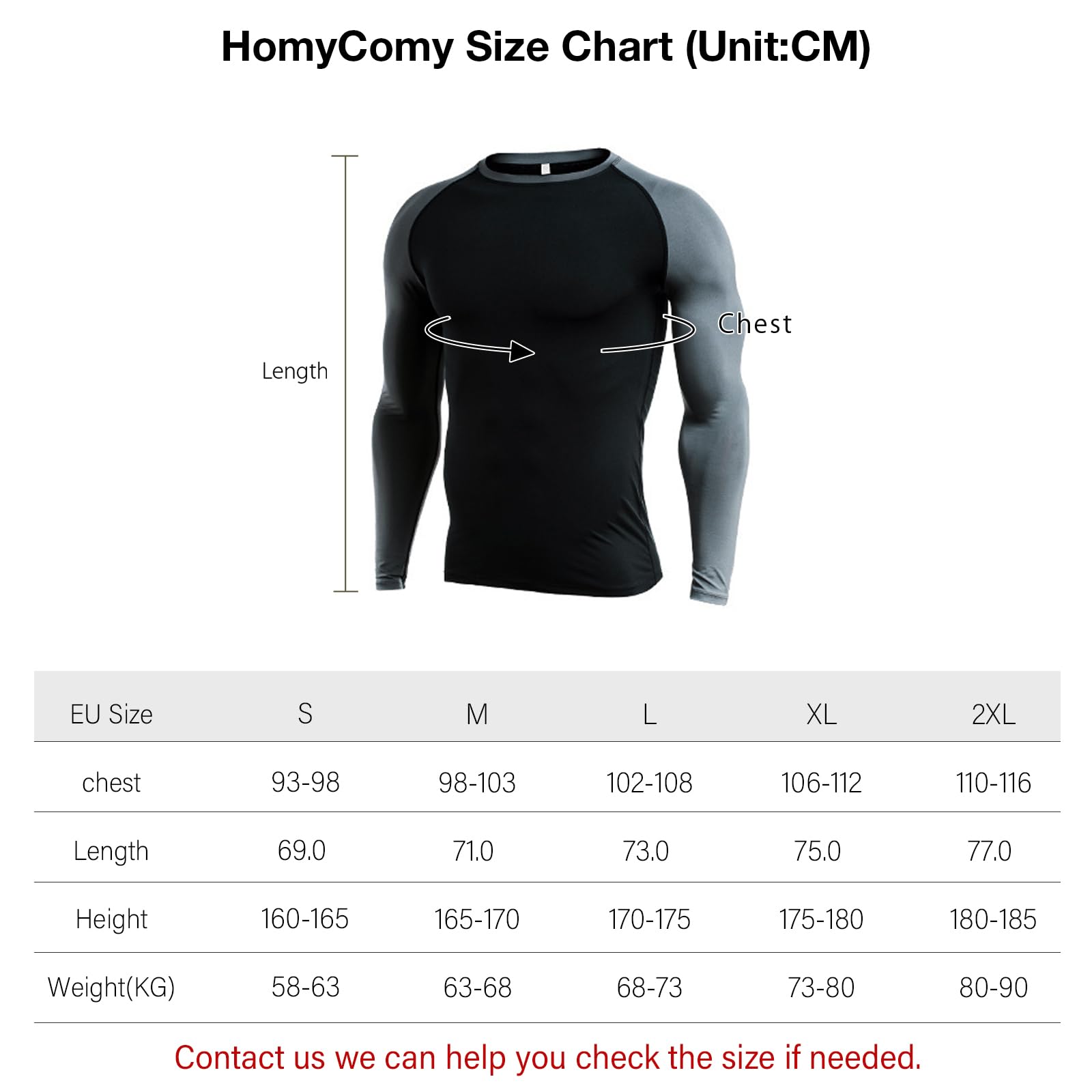 HomyComy Maglia a Compressione Uomo Maniche Lunga T-Shirt Running Maglia Sportiva da Ciclismo Fitness