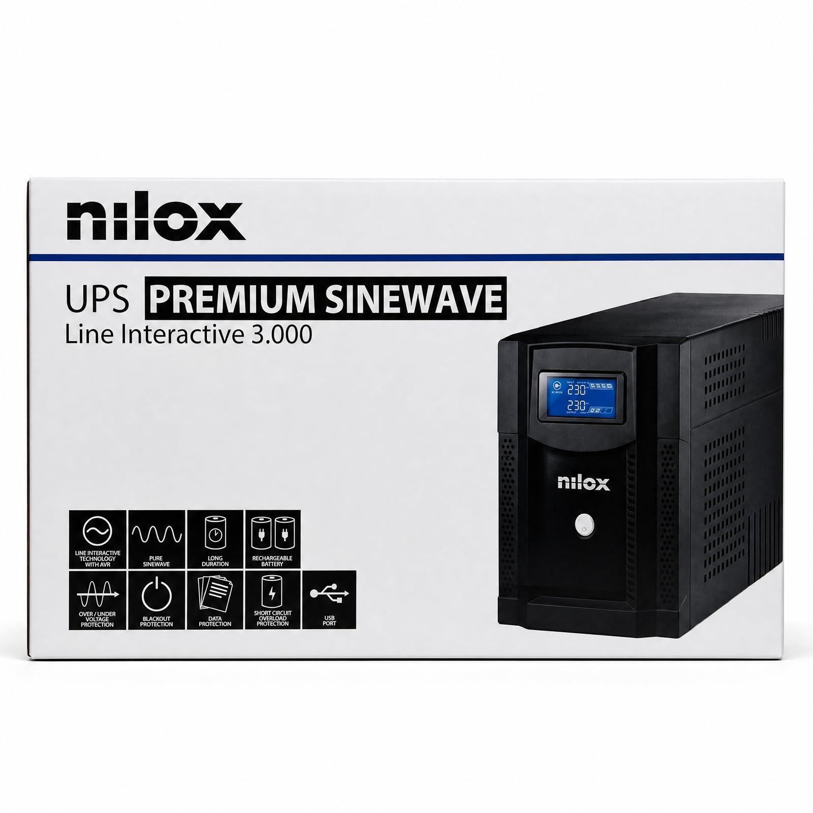NILOX SAI Premium L.I SINEWAVE 3000VA